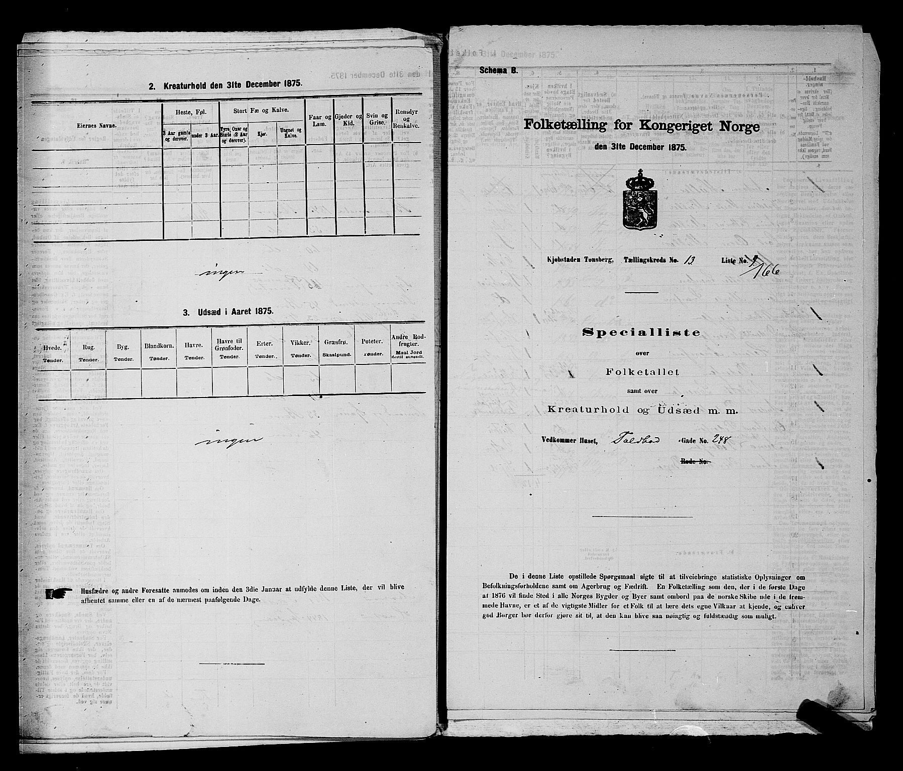 SAKO, 1875 census for 0705P Tønsberg, 1875, p. 412