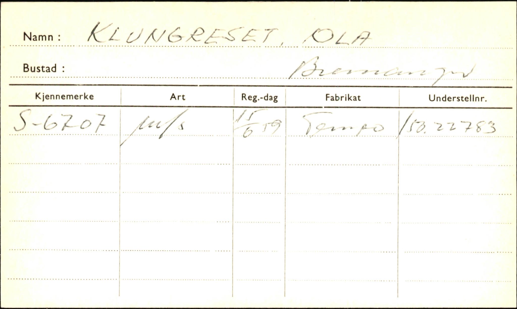 Statens vegvesen, Sogn og Fjordane vegkontor, AV/SAB-A-5301/4/F/L0001B: Eigarregister Fjordane til 1.6.1961, 1930-1961, p. 189