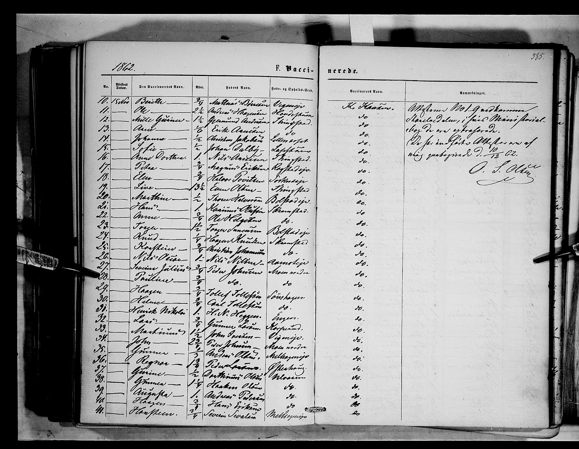 Åmot prestekontor, Hedmark, SAH/PREST-056/H/Ha/Haa/L0008: Parish register (official) no. 8, 1862-1875, p. 385