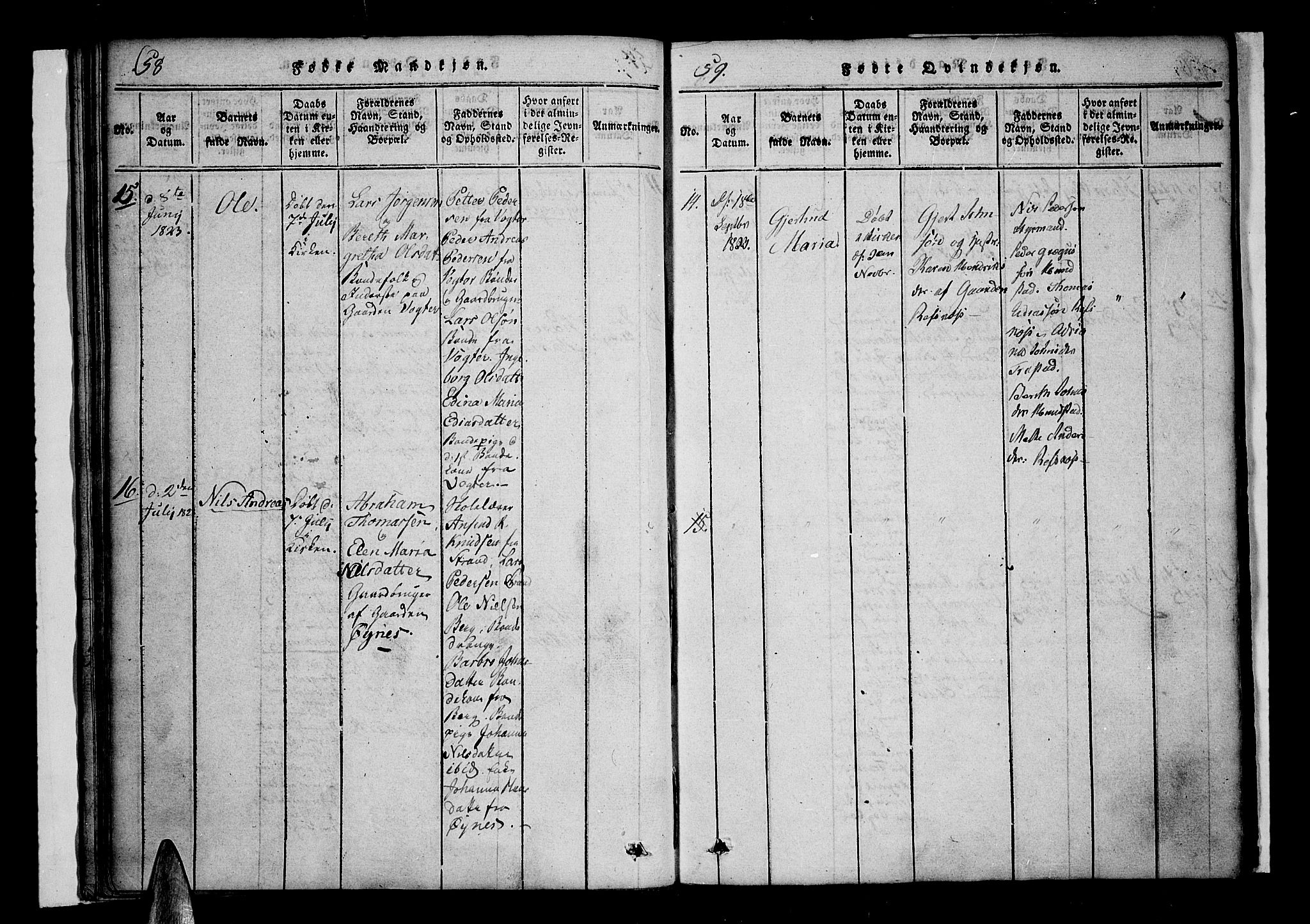 Kvæfjord sokneprestkontor, AV/SATØ-S-1323/G/Ga/Gaa/L0002kirke: Parish register (official) no. 2, 1821-1830, p. 58-59