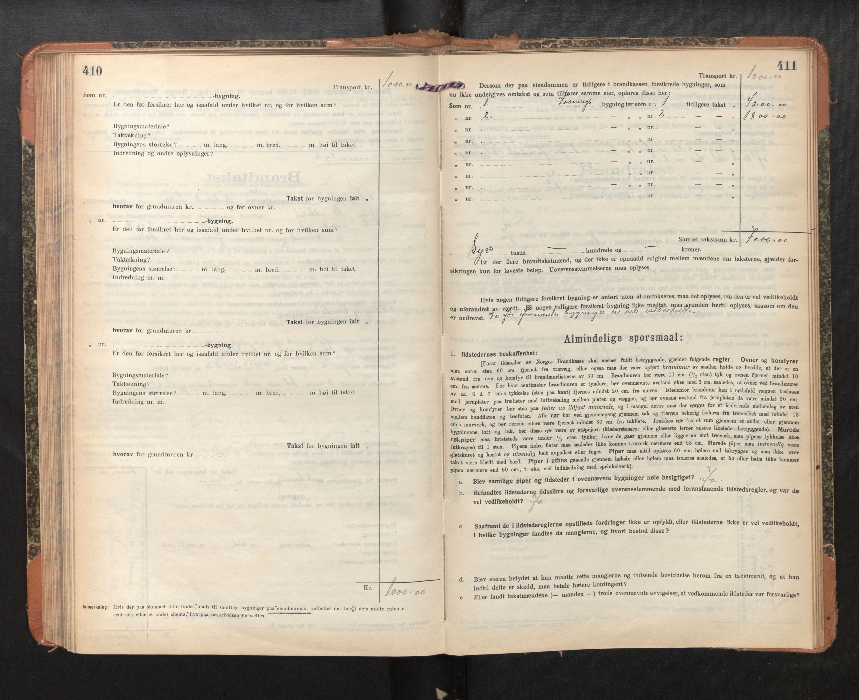 Lensmannen i Bruvik, AV/SAB-A-31301/0012/L0009: Branntakstprotokoll, skjematakst, 1918-1925, p. 410-411