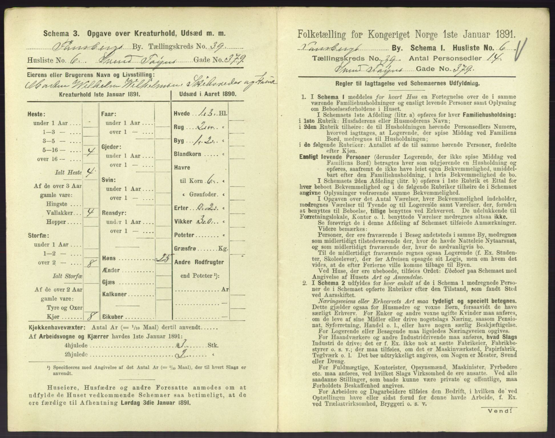 RA, 1891 census for 0705 Tønsberg, 1891, p. 1124