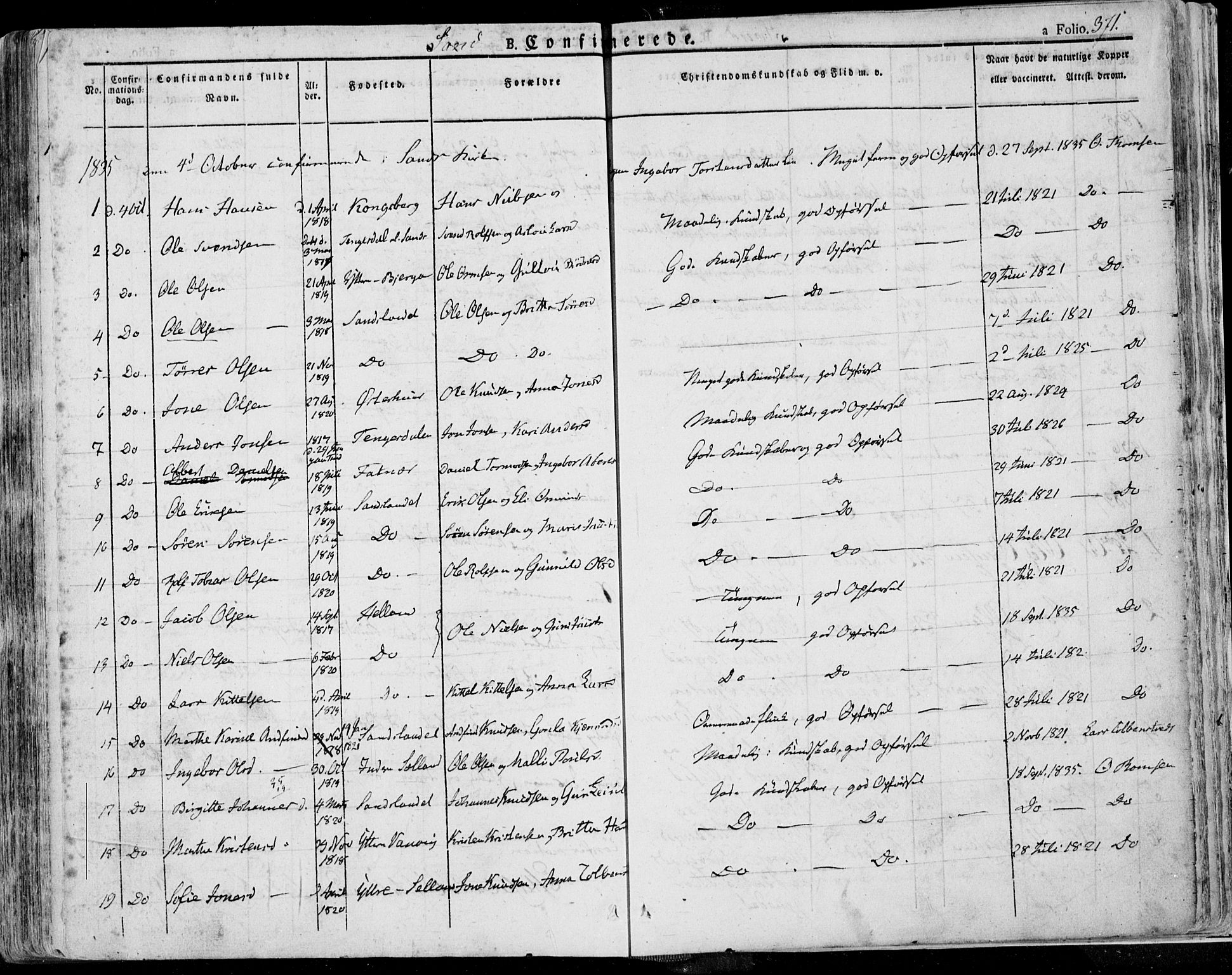 Jelsa sokneprestkontor, SAST/A-101842/01/IV: Parish register (official) no. A 6.1, 1828-1853, p. 371