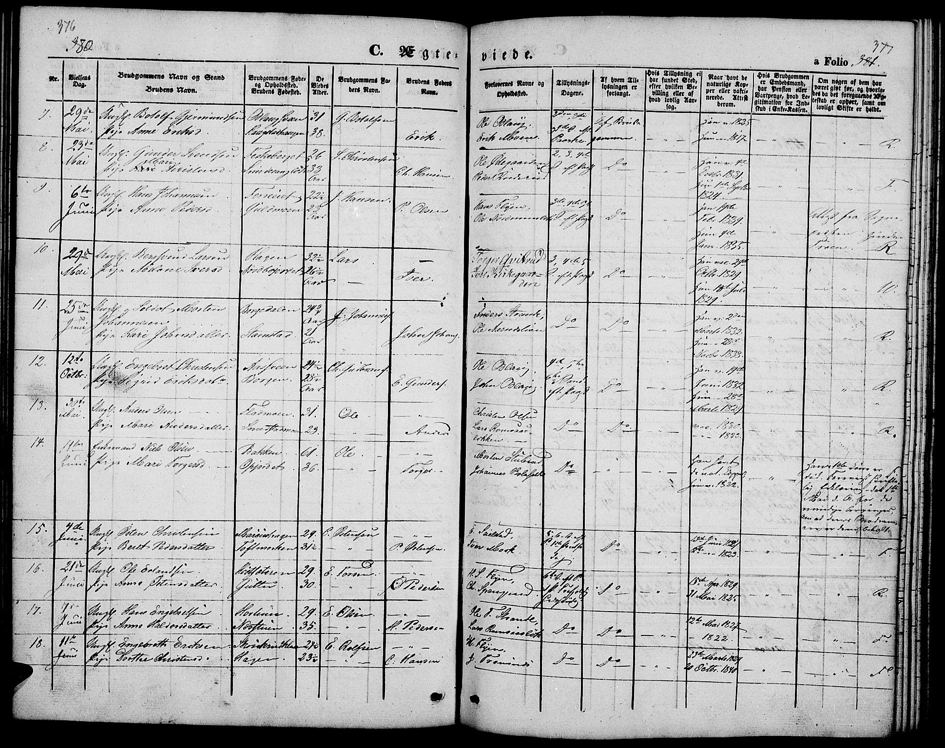 Ringebu prestekontor, SAH/PREST-082/H/Ha/Hab/L0003: Parish register (copy) no. 3, 1854-1866, p. 376-377
