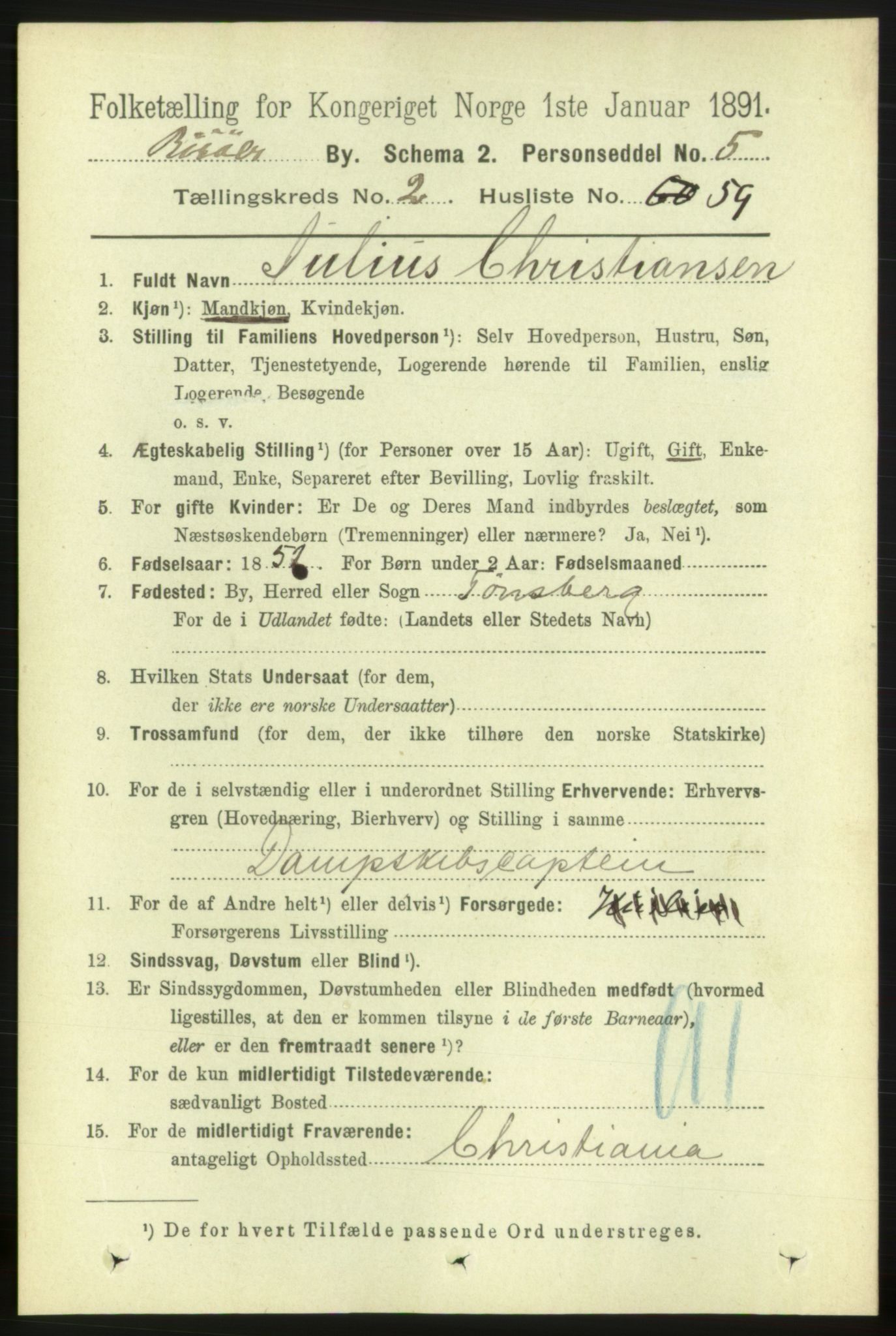 RA, 1891 census for 0901 Risør, 1891, p. 2461