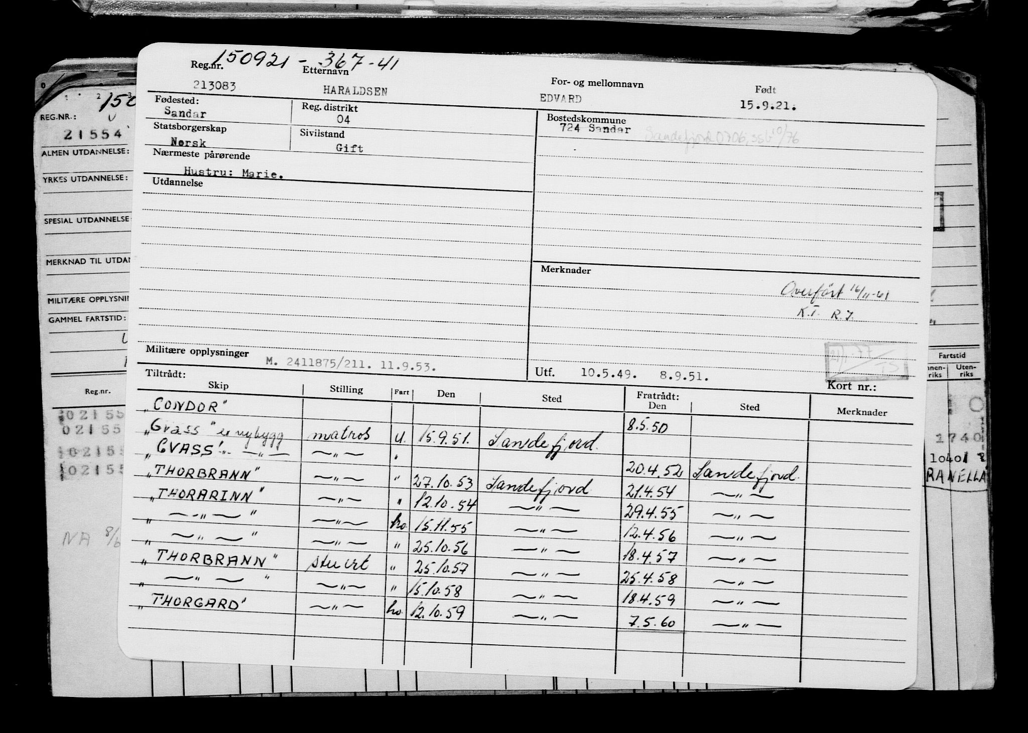 Direktoratet for sjømenn, AV/RA-S-3545/G/Gb/L0198: Hovedkort, 1921, p. 12