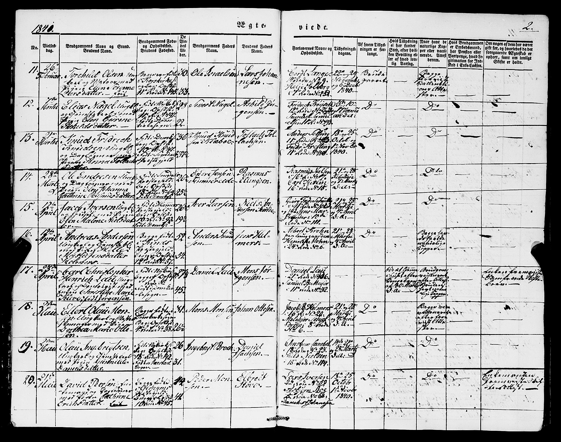 Domkirken sokneprestembete, SAB/A-74801/H/Haa/L0033: Parish register (official) no. D 1, 1841-1853, p. 2