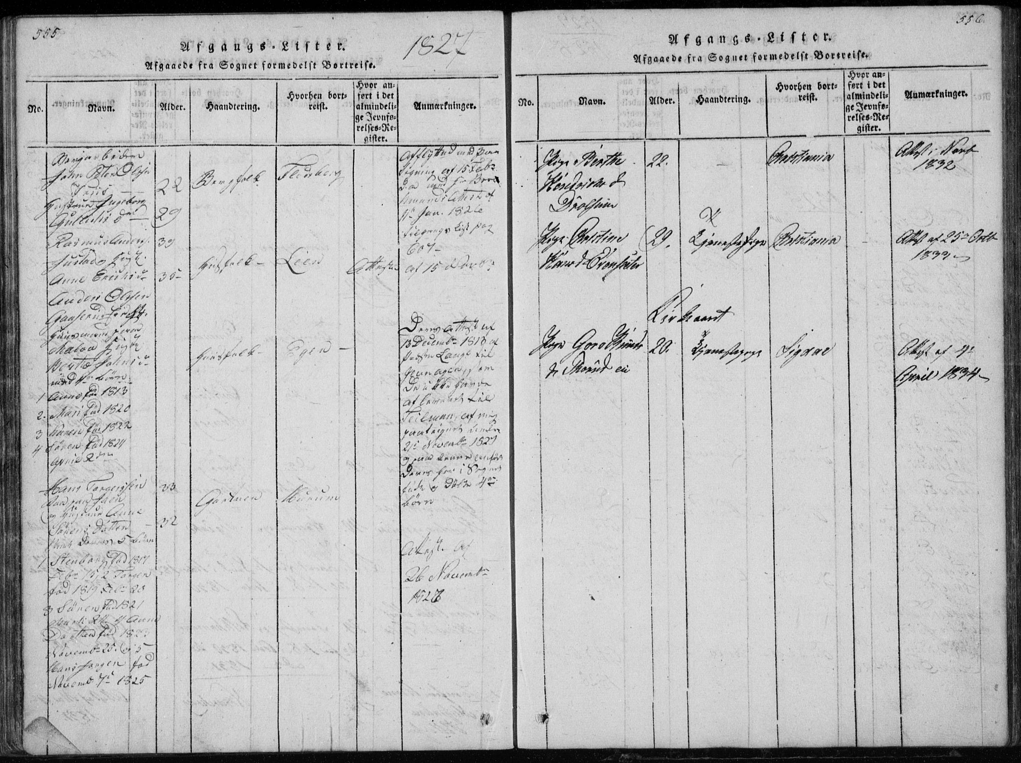 Modum kirkebøker, AV/SAKO-A-234/G/Ga/L0002: Parish register (copy) no. I 2, 1824-1832, p. 555-556