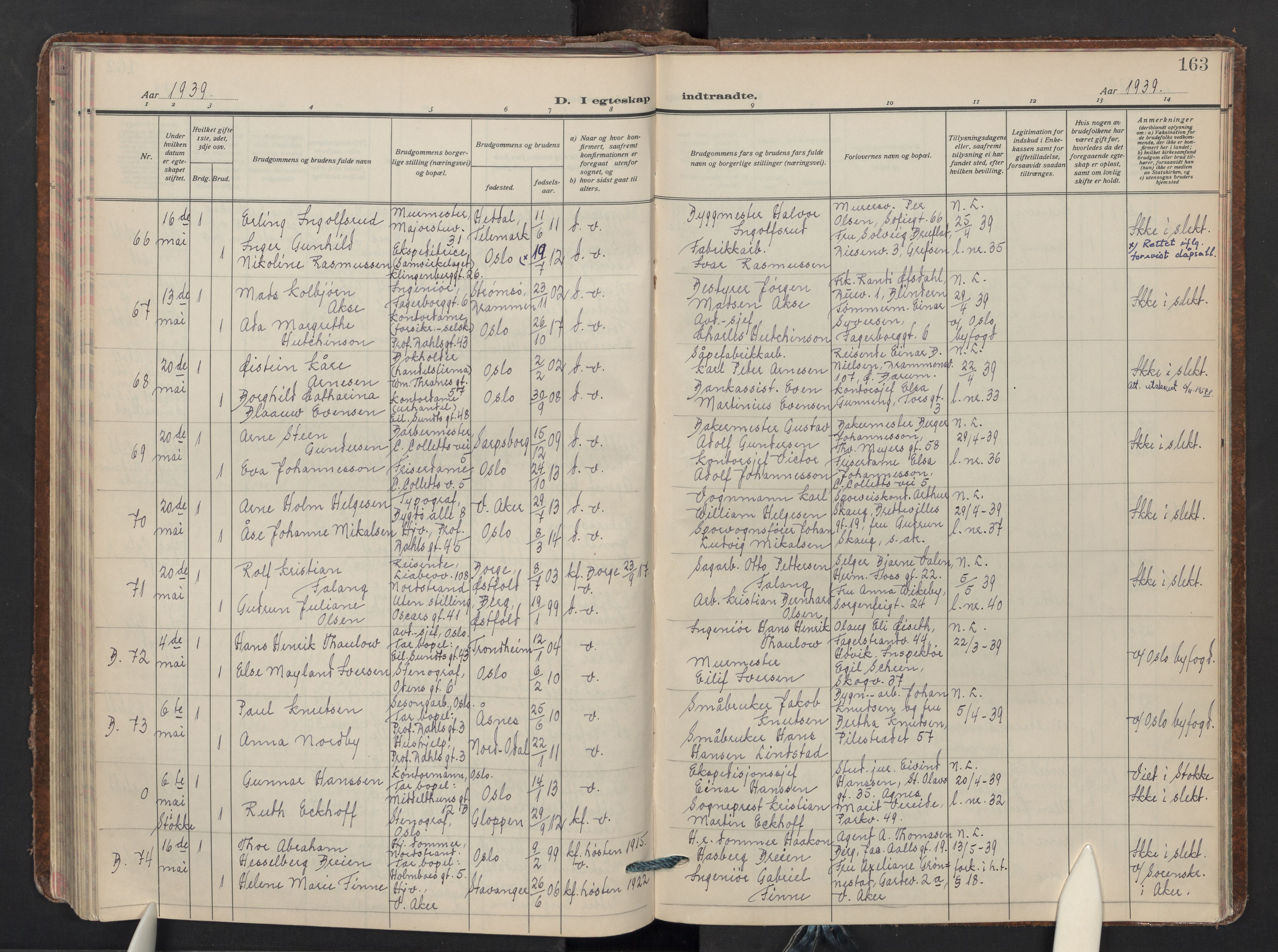 Uranienborg prestekontor Kirkebøker, AV/SAO-A-10877/F/Fa/L0017: Parish register (official) no. I 17, 1930-1940, p. 163