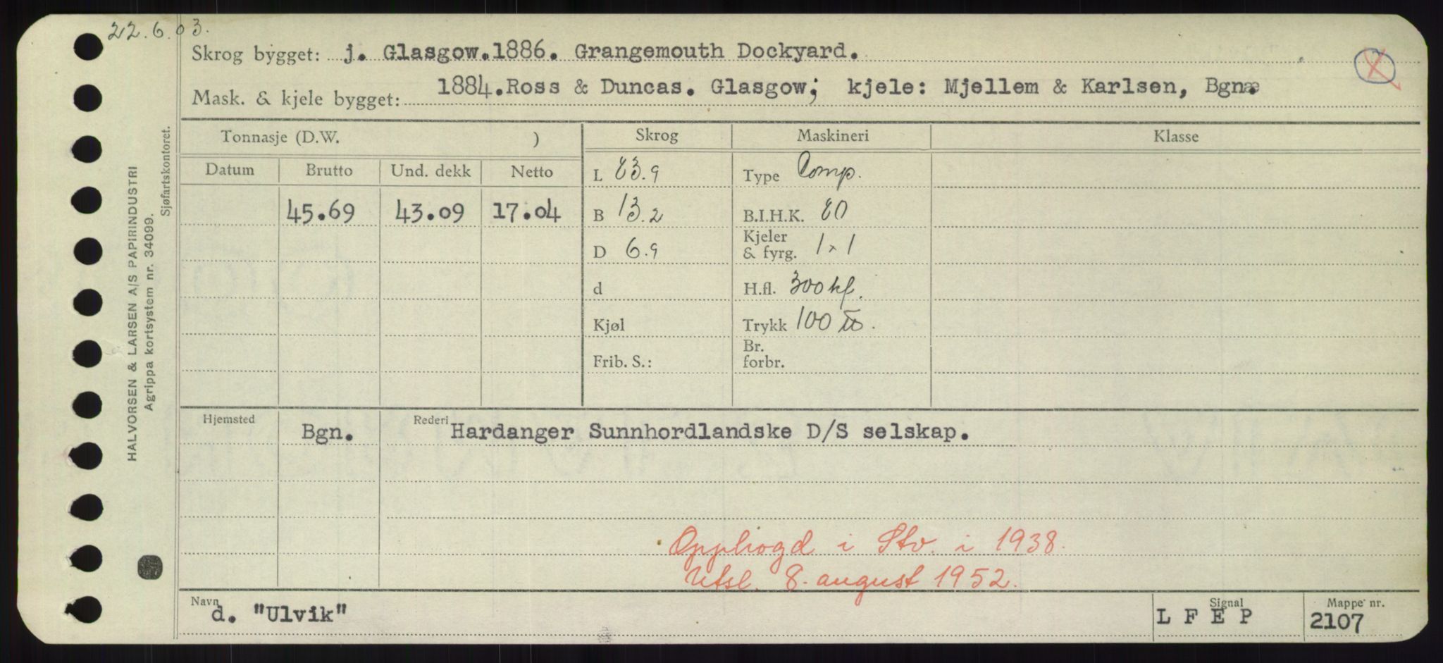 Sjøfartsdirektoratet med forløpere, Skipsmålingen, RA/S-1627/H/Hd/L0040: Fartøy, U-Ve, p. 75