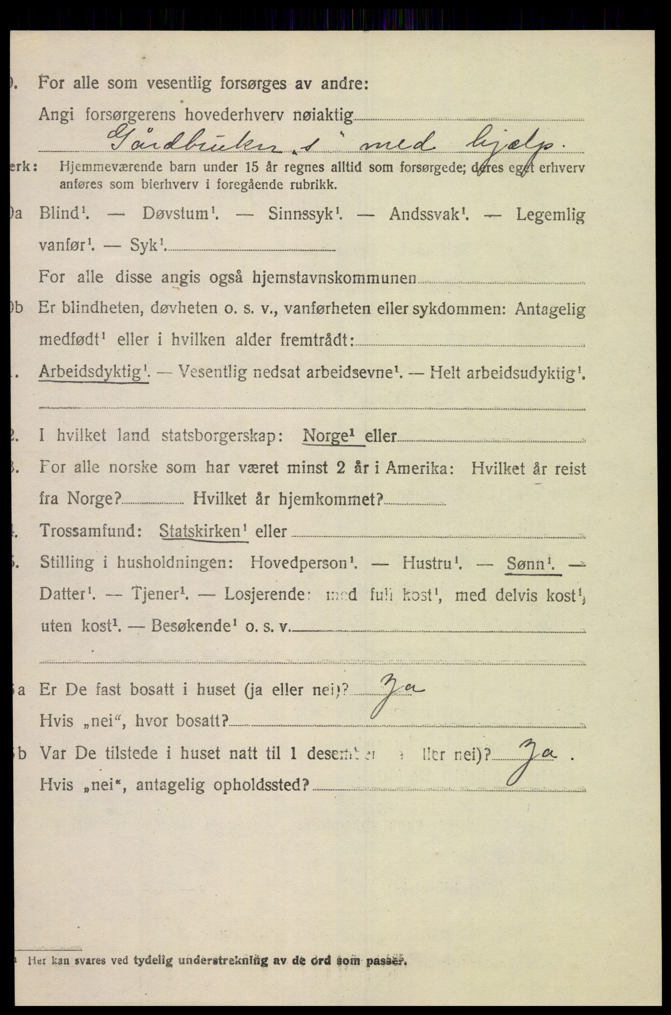 SAK, 1920 census for Vigmostad, 1920, p. 836