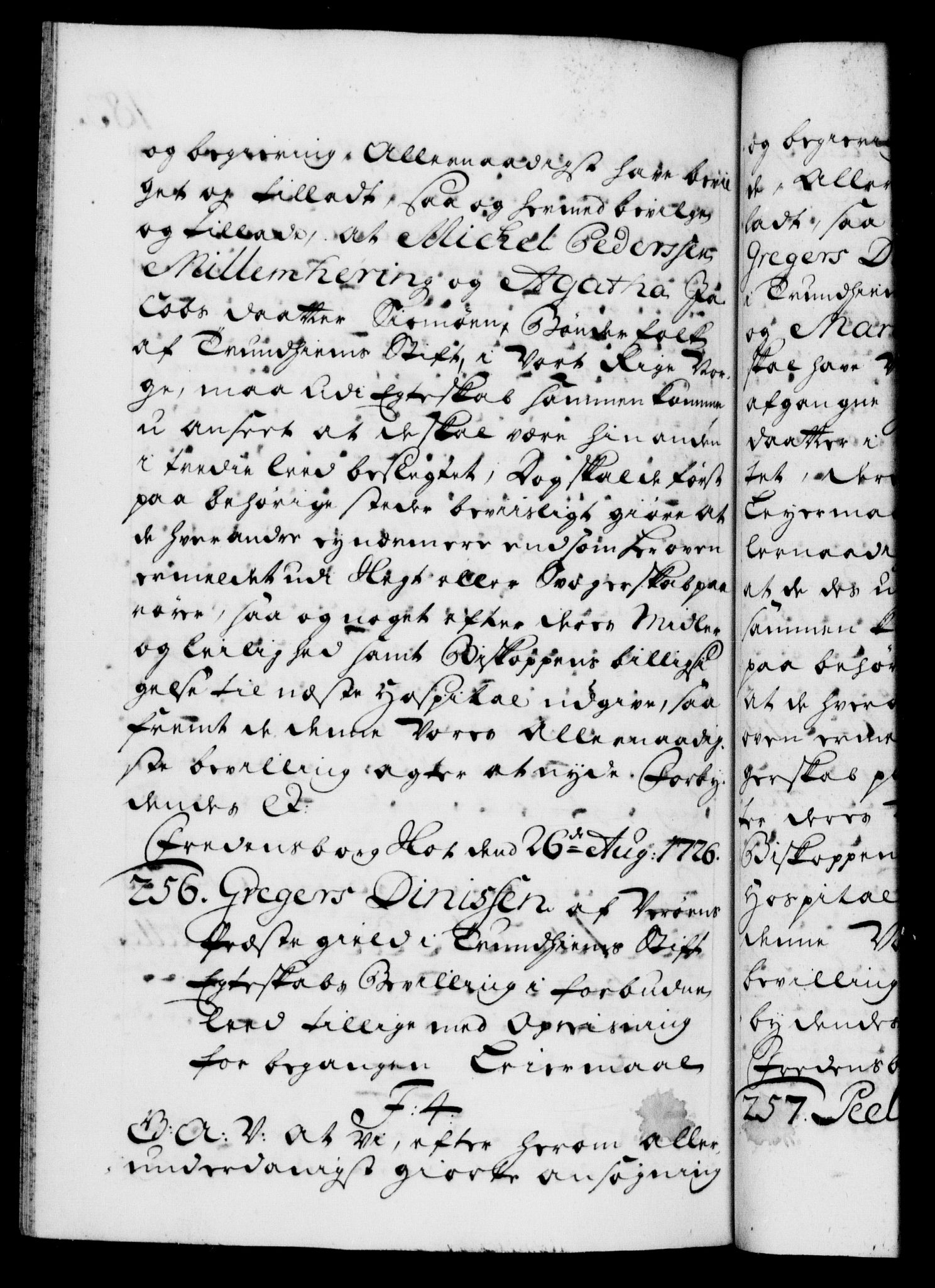 Danske Kanselli 1572-1799, AV/RA-EA-3023/F/Fc/Fca/Fcaa/L0025: Norske registre, 1726-1728, p. 183b