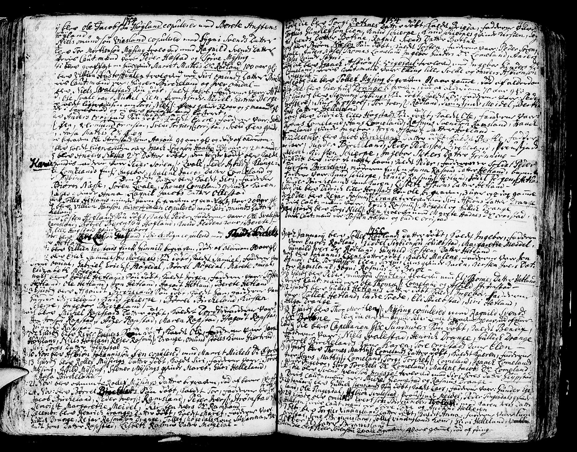 Helleland sokneprestkontor, SAST/A-101810: Parish register (official) no. A 1 /1, 1713-1761, p. 96
