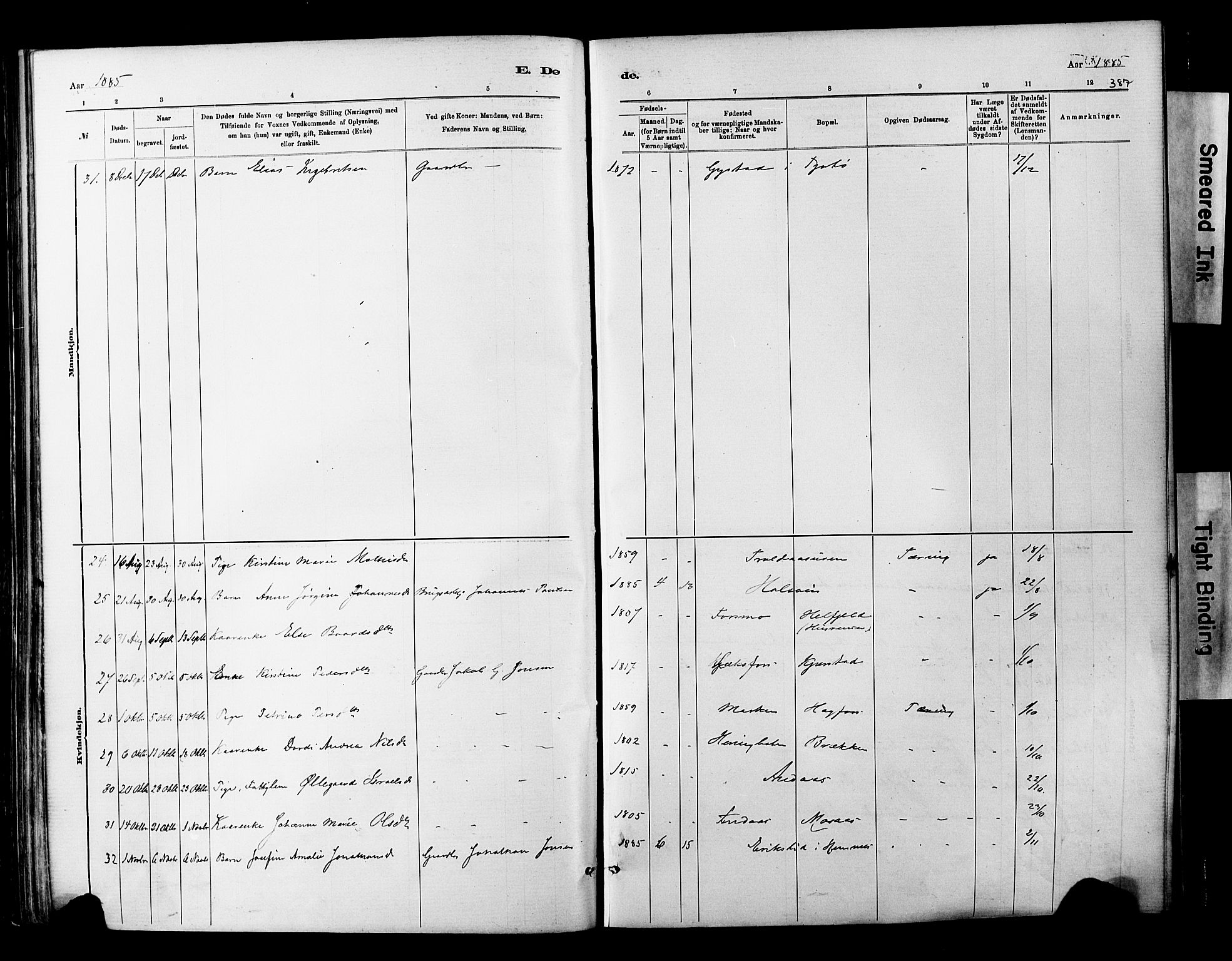 Ministerialprotokoller, klokkerbøker og fødselsregistre - Nordland, SAT/A-1459/820/L0295: Parish register (official) no. 820A16, 1880-1896, p. 387