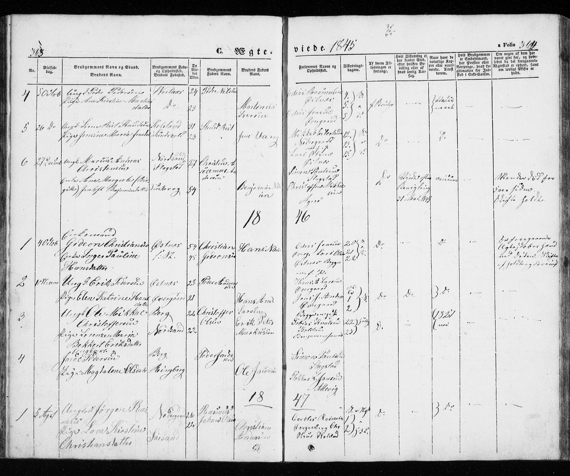 Trondenes sokneprestkontor, SATØ/S-1319/H/Ha/L0010kirke: Parish register (official) no. 10, 1840-1865, p. 363-364