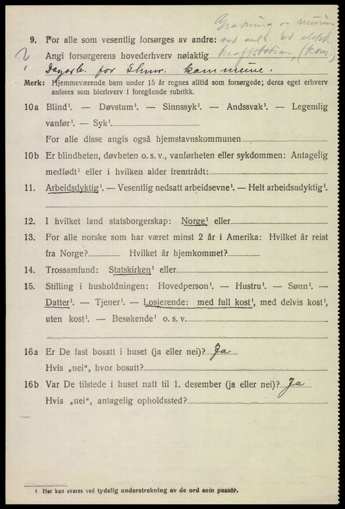 SAH, 1920 census for Fåberg, 1920, p. 10133