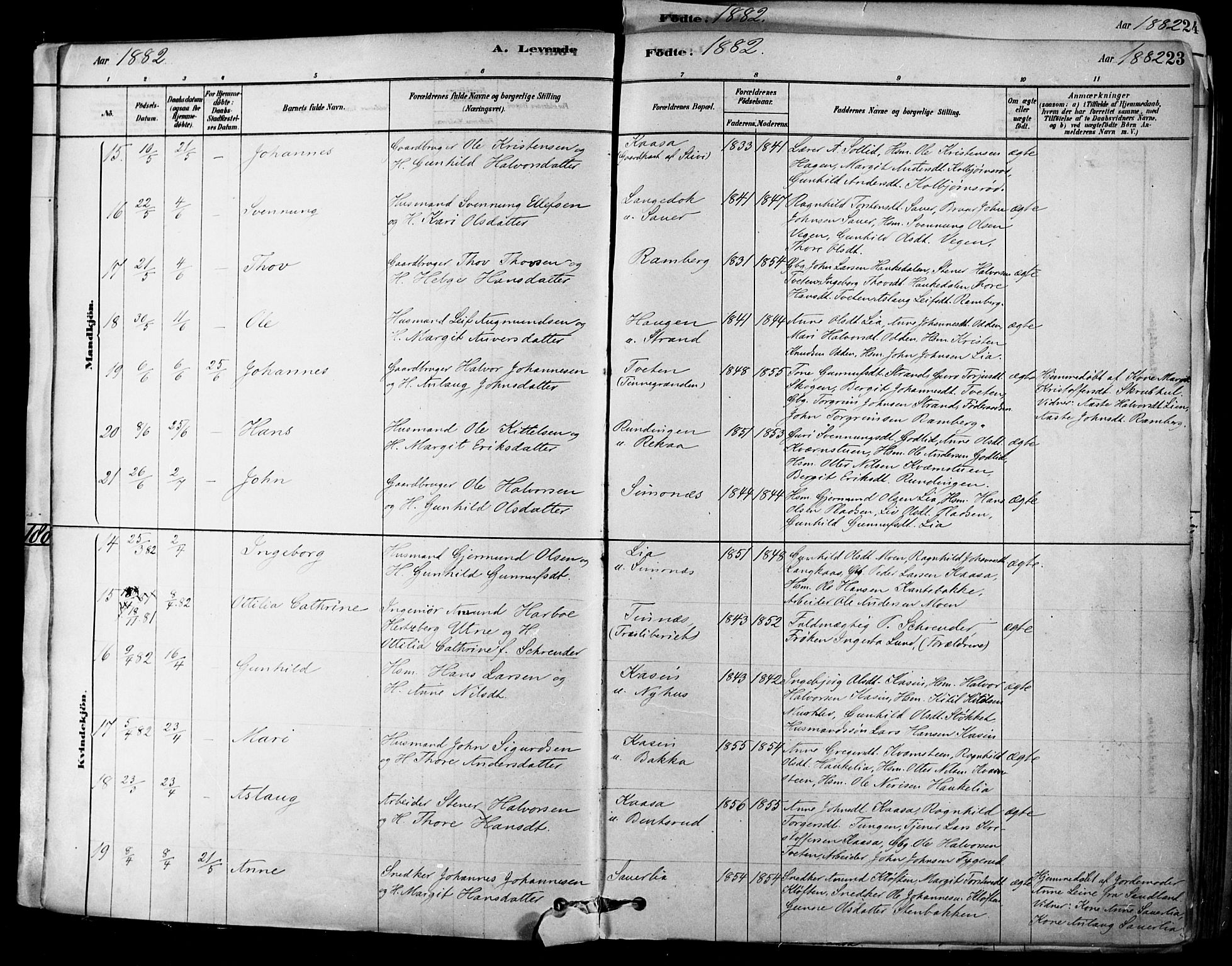 Heddal kirkebøker, AV/SAKO-A-268/F/Fa/L0008: Parish register (official) no. I 8, 1878-1903, p. 23