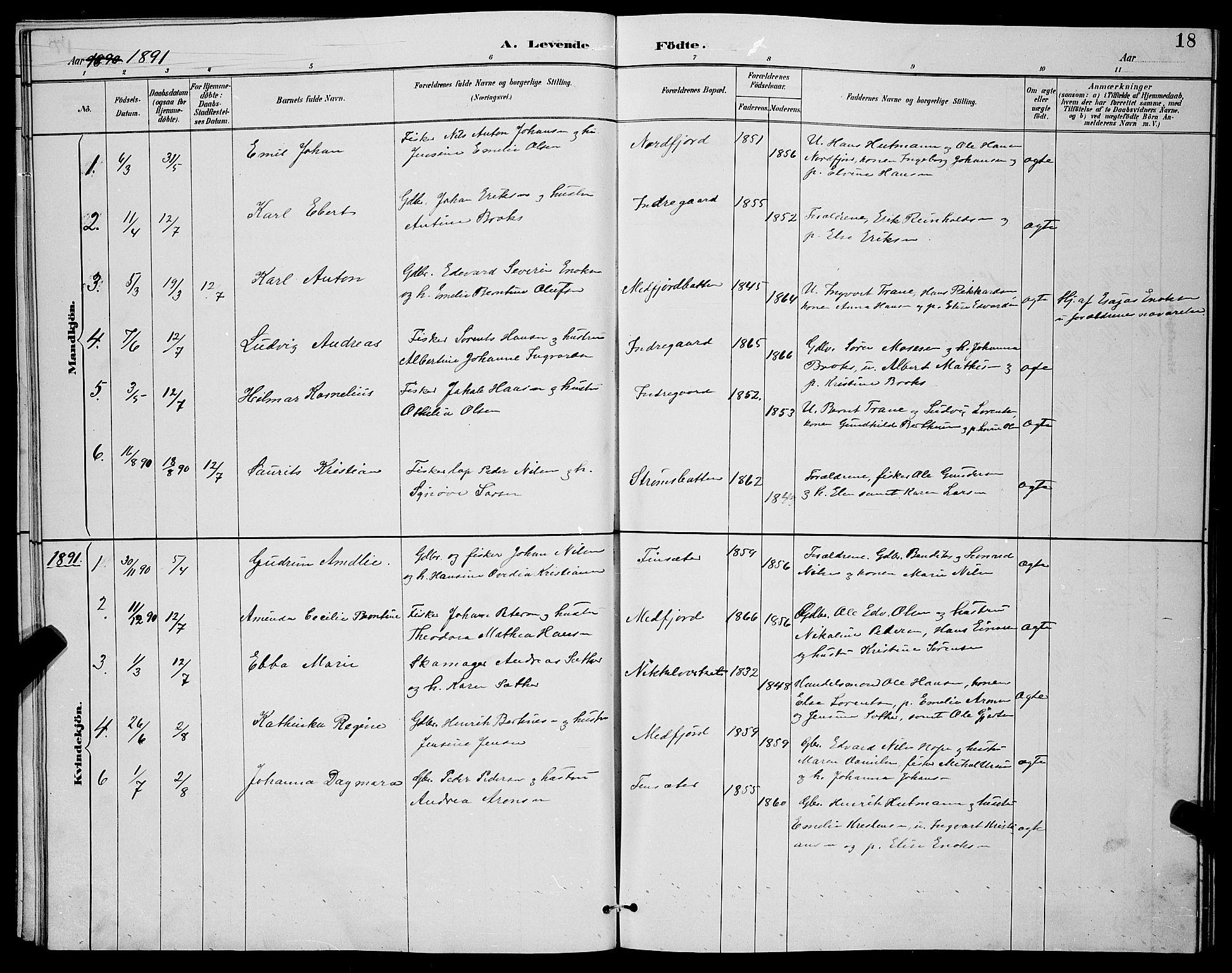 Berg sokneprestkontor, AV/SATØ-S-1318/G/Ga/Gab/L0004klokker: Parish register (copy) no. 4, 1887-1897, p. 18