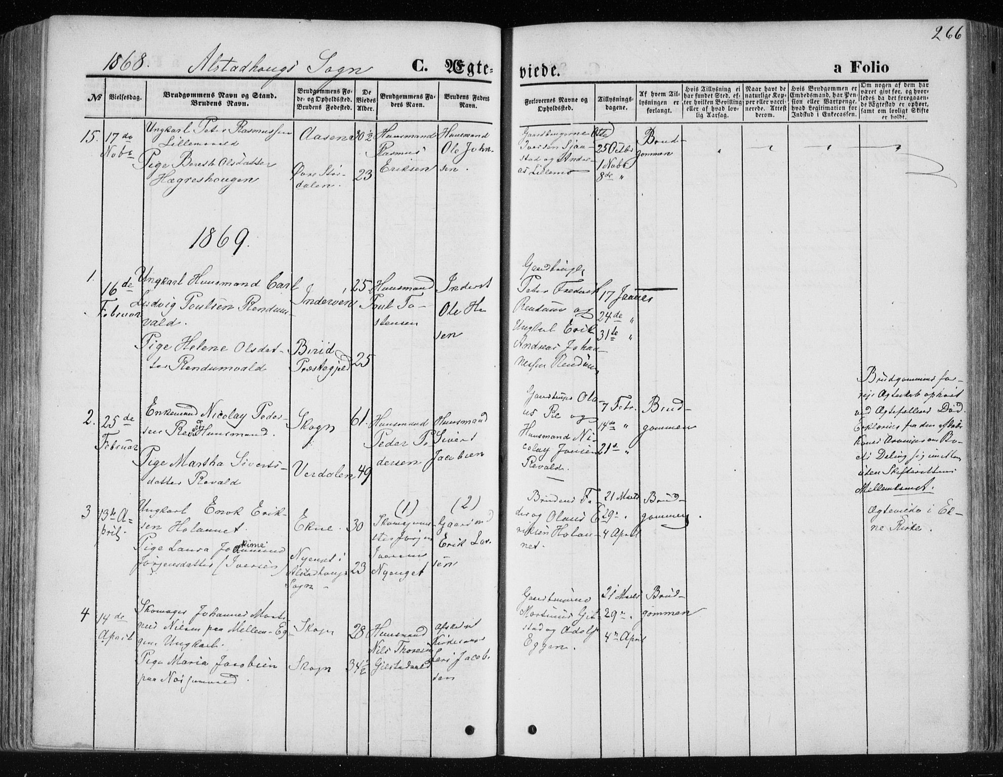 Ministerialprotokoller, klokkerbøker og fødselsregistre - Nord-Trøndelag, SAT/A-1458/717/L0157: Parish register (official) no. 717A08 /1, 1863-1877, p. 266