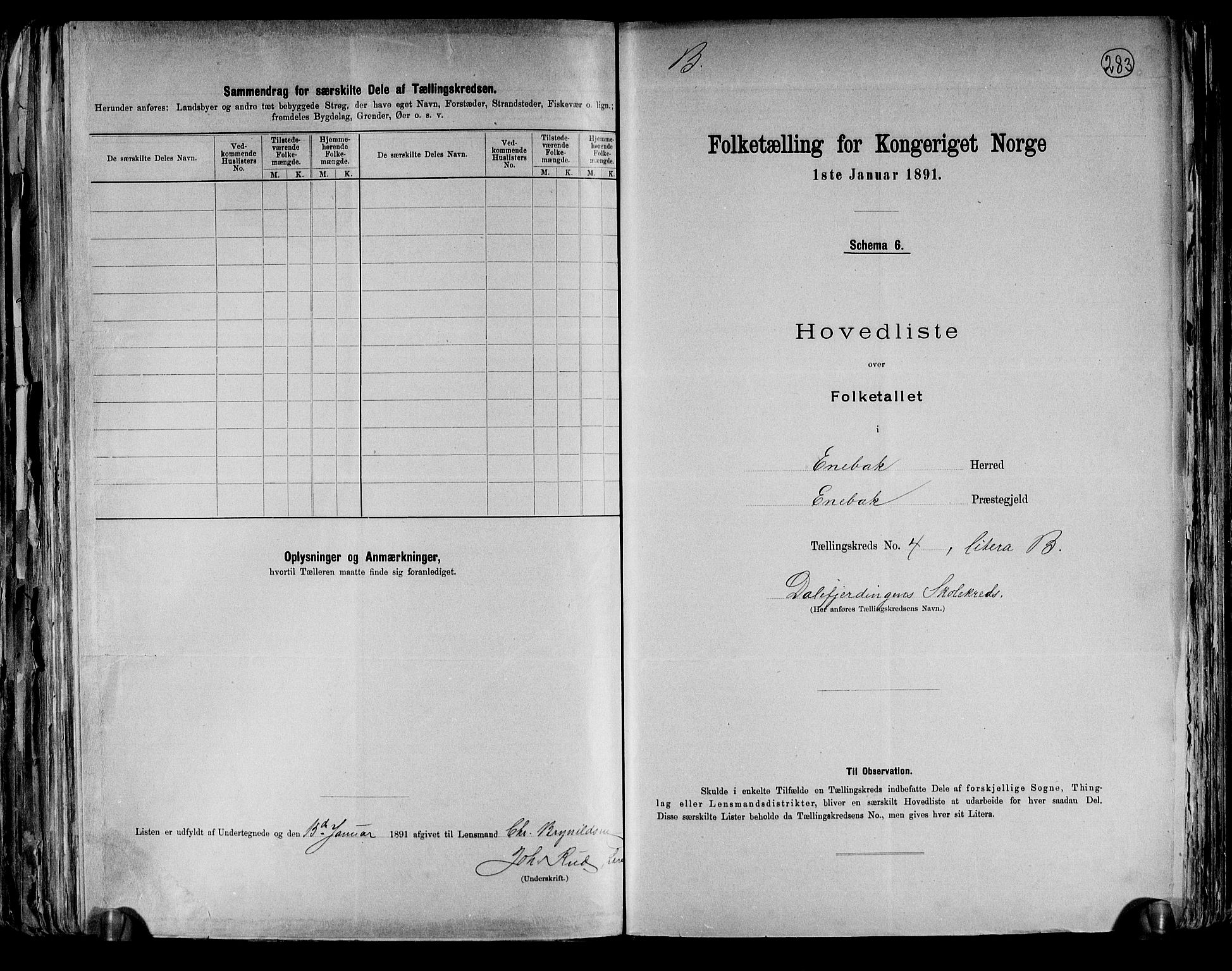 RA, 1891 census for 0229 Enebakk, 1891, p. 16