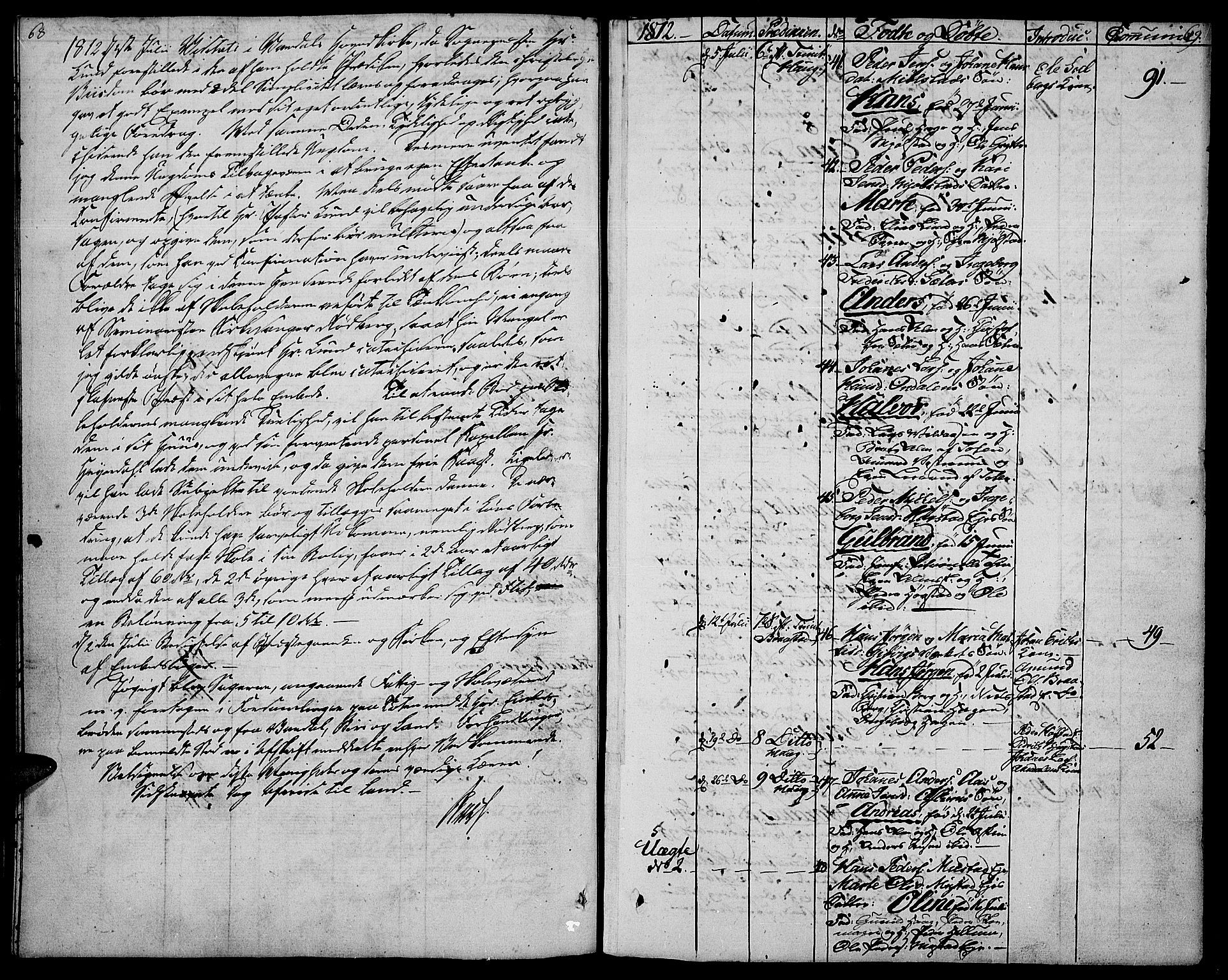 Vardal prestekontor, SAH/PREST-100/H/Ha/Haa/L0003: Parish register (official) no. 3, 1808-1814, p. 68-69