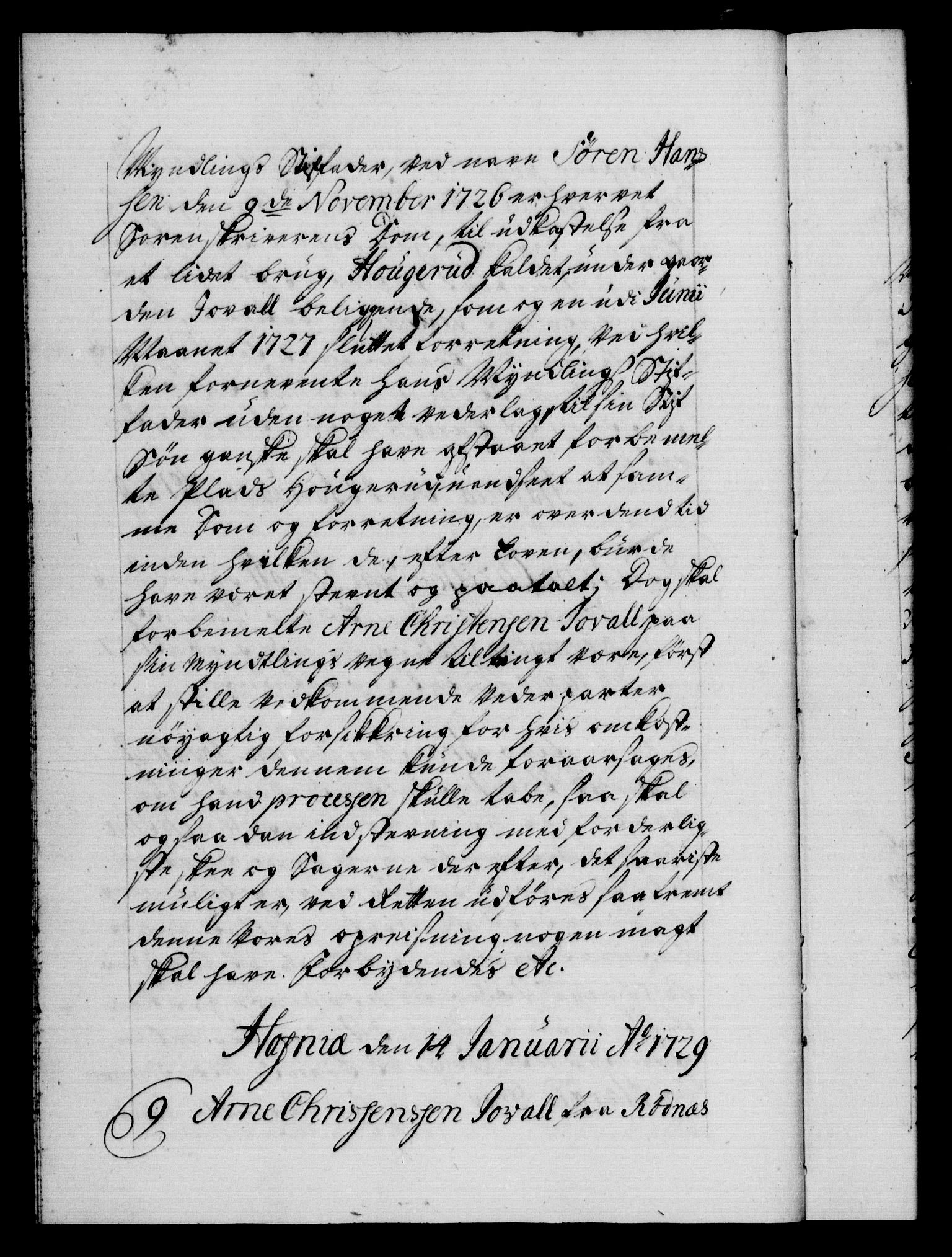 Danske Kanselli 1572-1799, AV/RA-EA-3023/F/Fc/Fca/Fcaa/L0026: Norske registre, 1729-1730, p. 4b