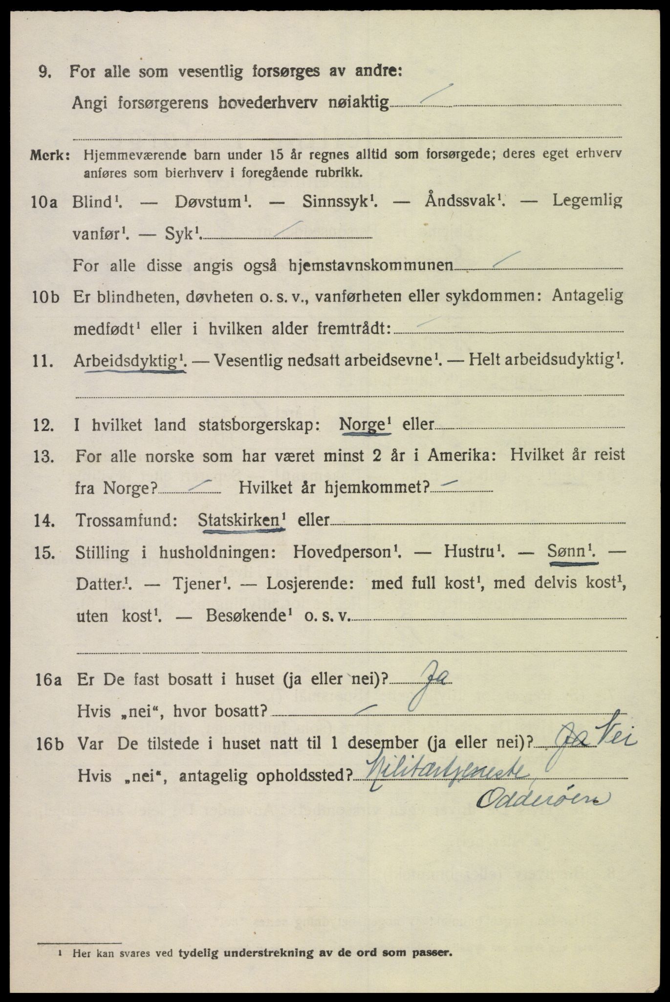 SAK, 1920 census for Søgne, 1920, p. 6974