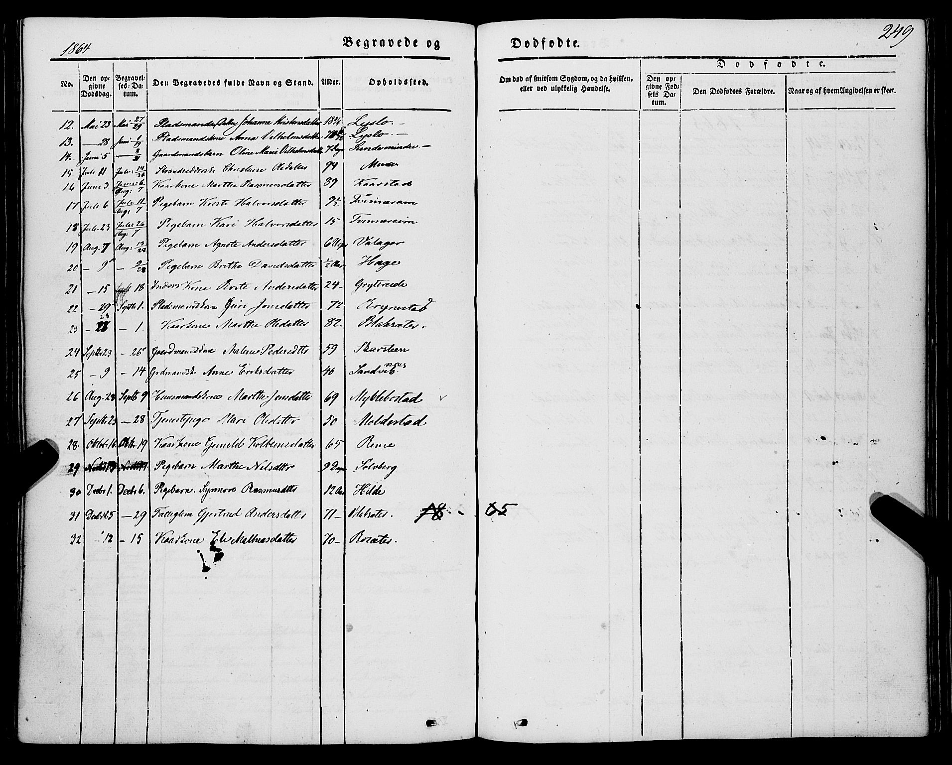 Innvik sokneprestembete, SAB/A-80501: Parish register (official) no. A 5, 1847-1865, p. 249