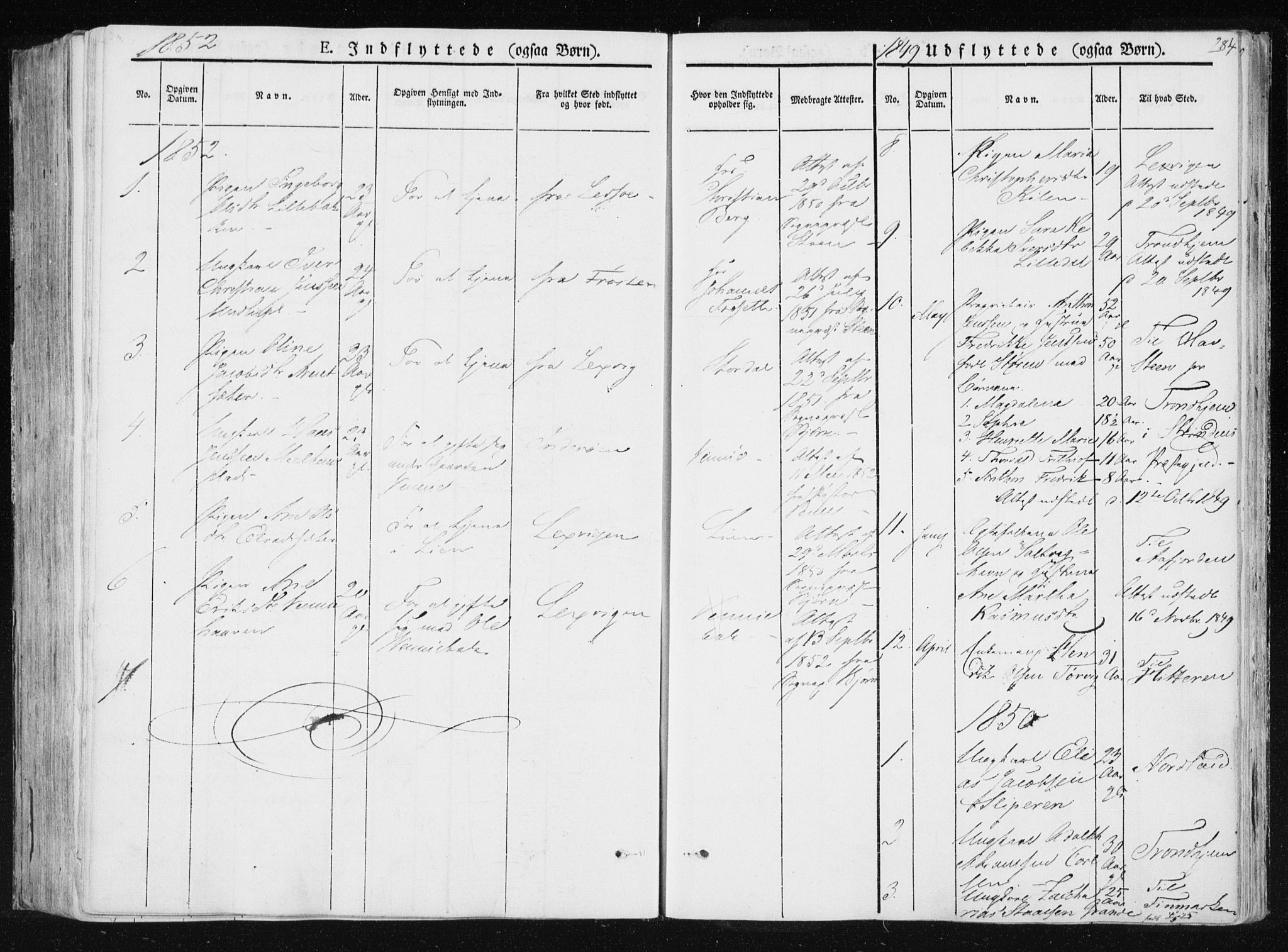 Ministerialprotokoller, klokkerbøker og fødselsregistre - Nord-Trøndelag, SAT/A-1458/733/L0323: Parish register (official) no. 733A02, 1843-1870, p. 284