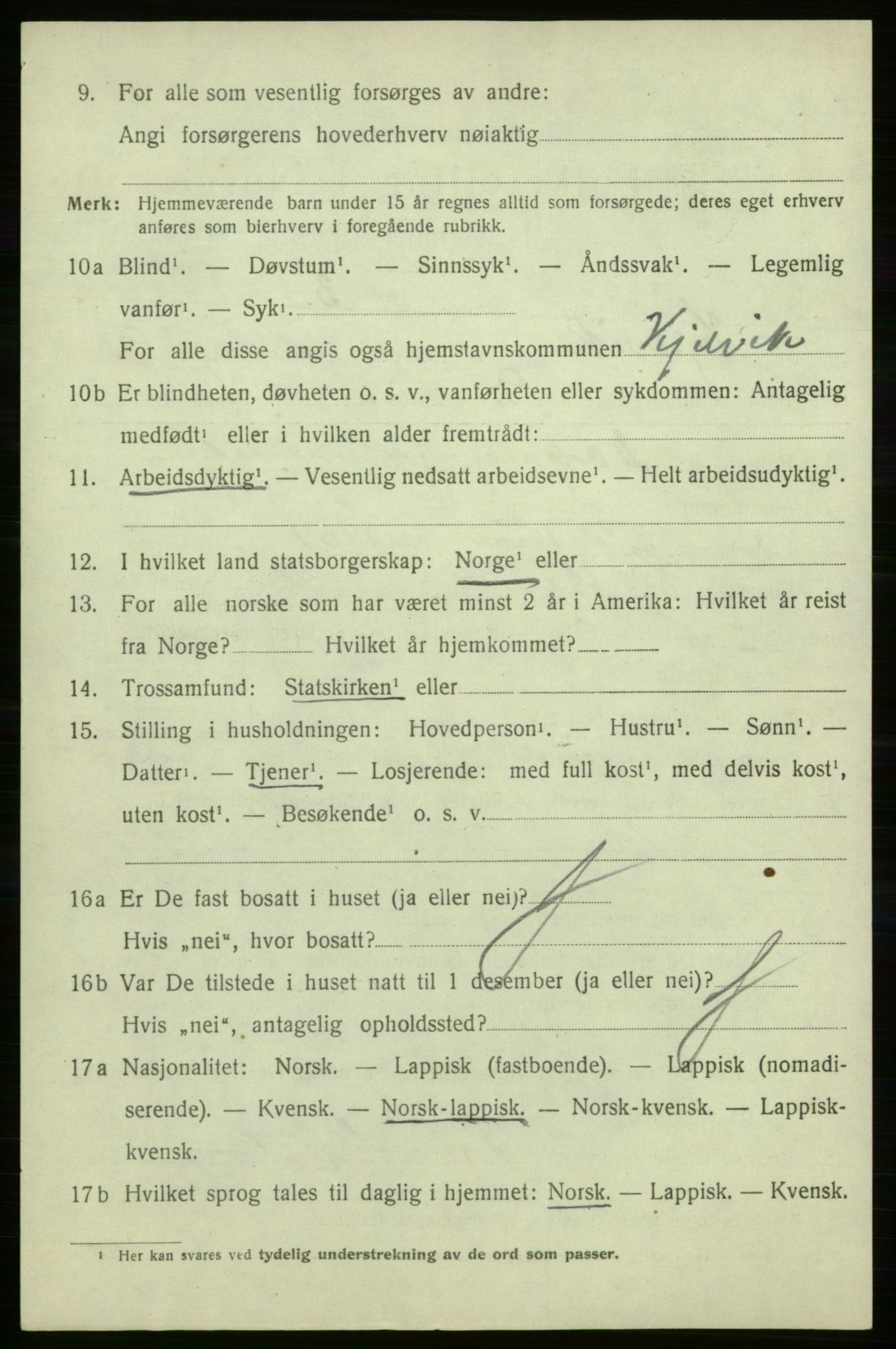 SATØ, 1920 census for Kjelvik, 1920, p. 7028