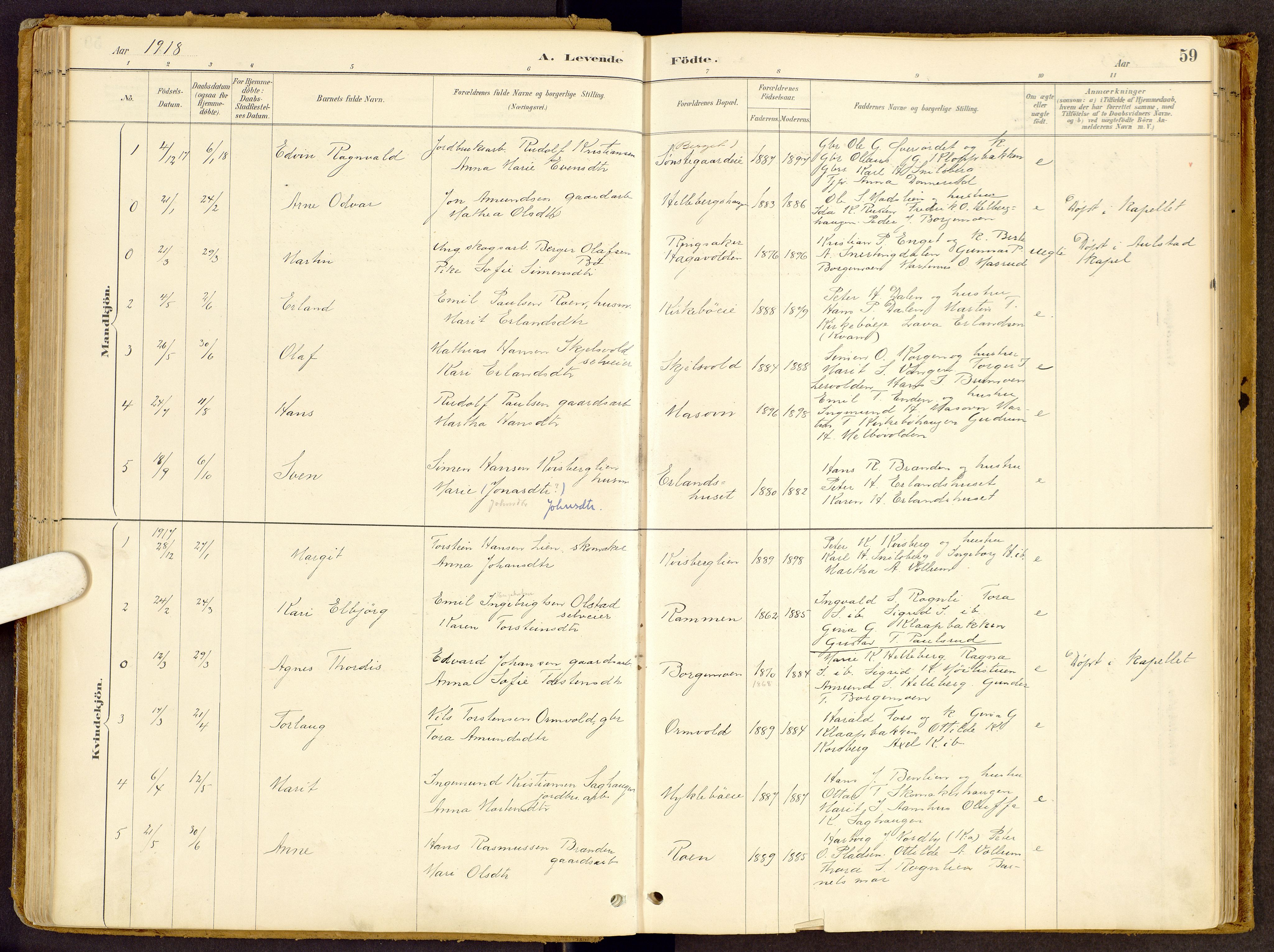 Vestre Gausdal prestekontor, SAH/PREST-094/H/Ha/Haa/L0002: Parish register (official) no. 2, 1887-1918, p. 59