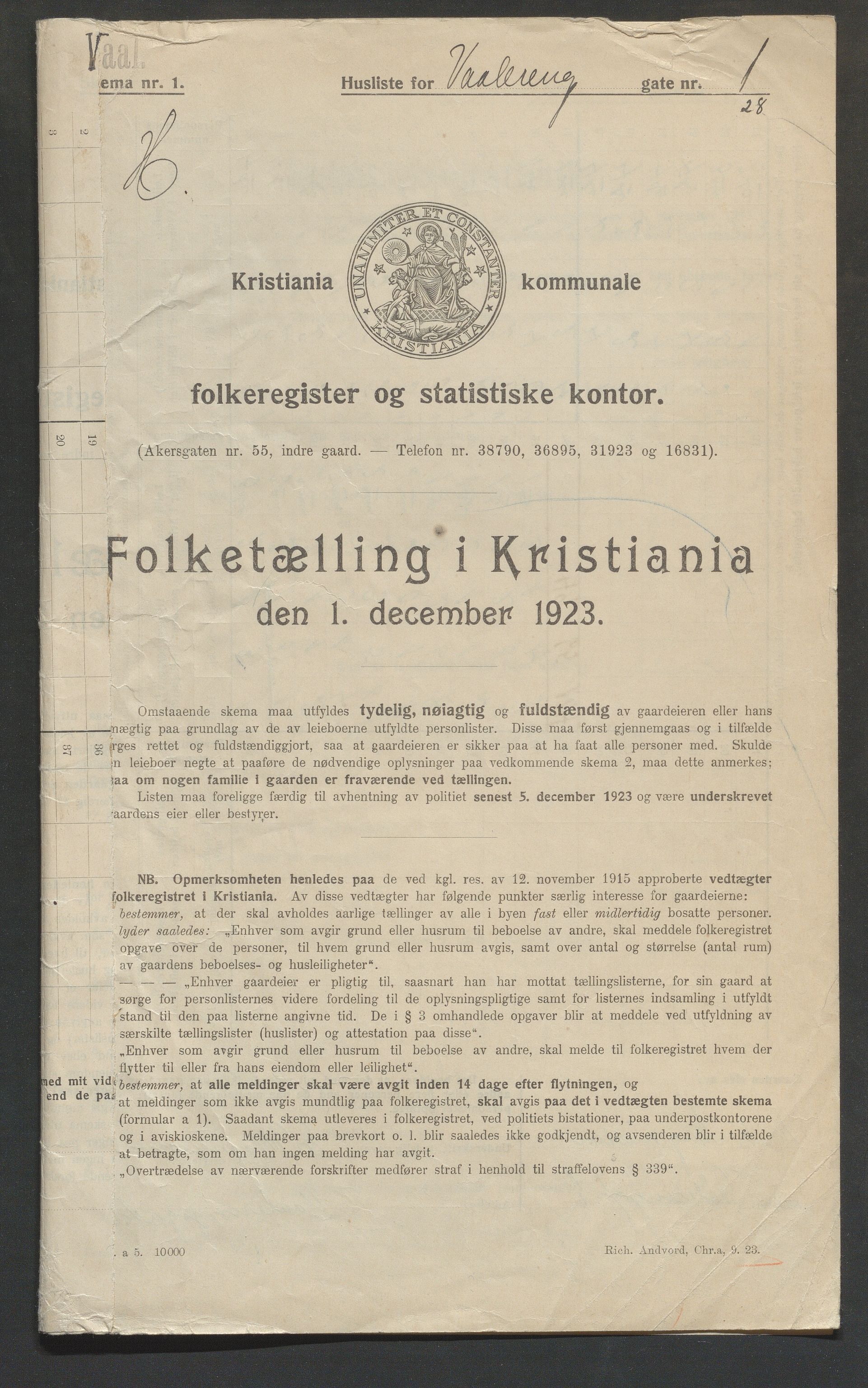 OBA, Municipal Census 1923 for Kristiania, 1923, p. 138698