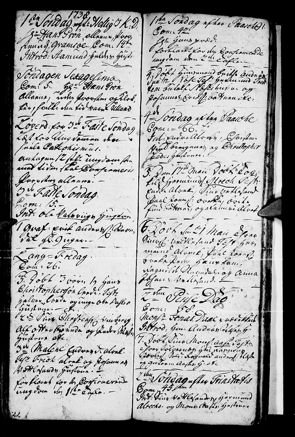 Vik sokneprestembete, SAB/A-81501: Parish register (official) no. A 1 /2, 1727-1739, p. 91
