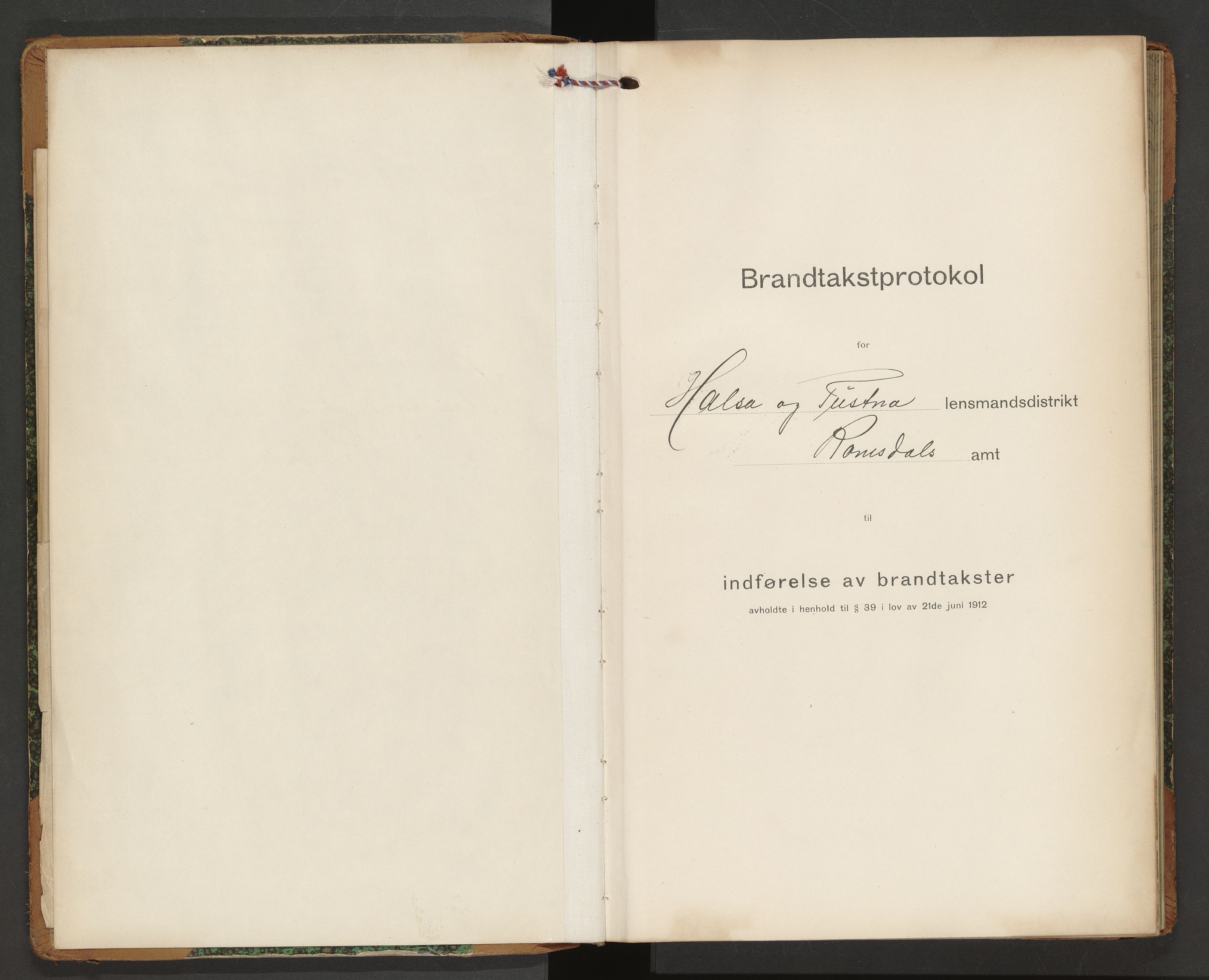 Norges Brannkasse Halsa og Tustna, AV/SAT-A-5511/Fb/L0002: Branntakstprotokoll, 1918-1937