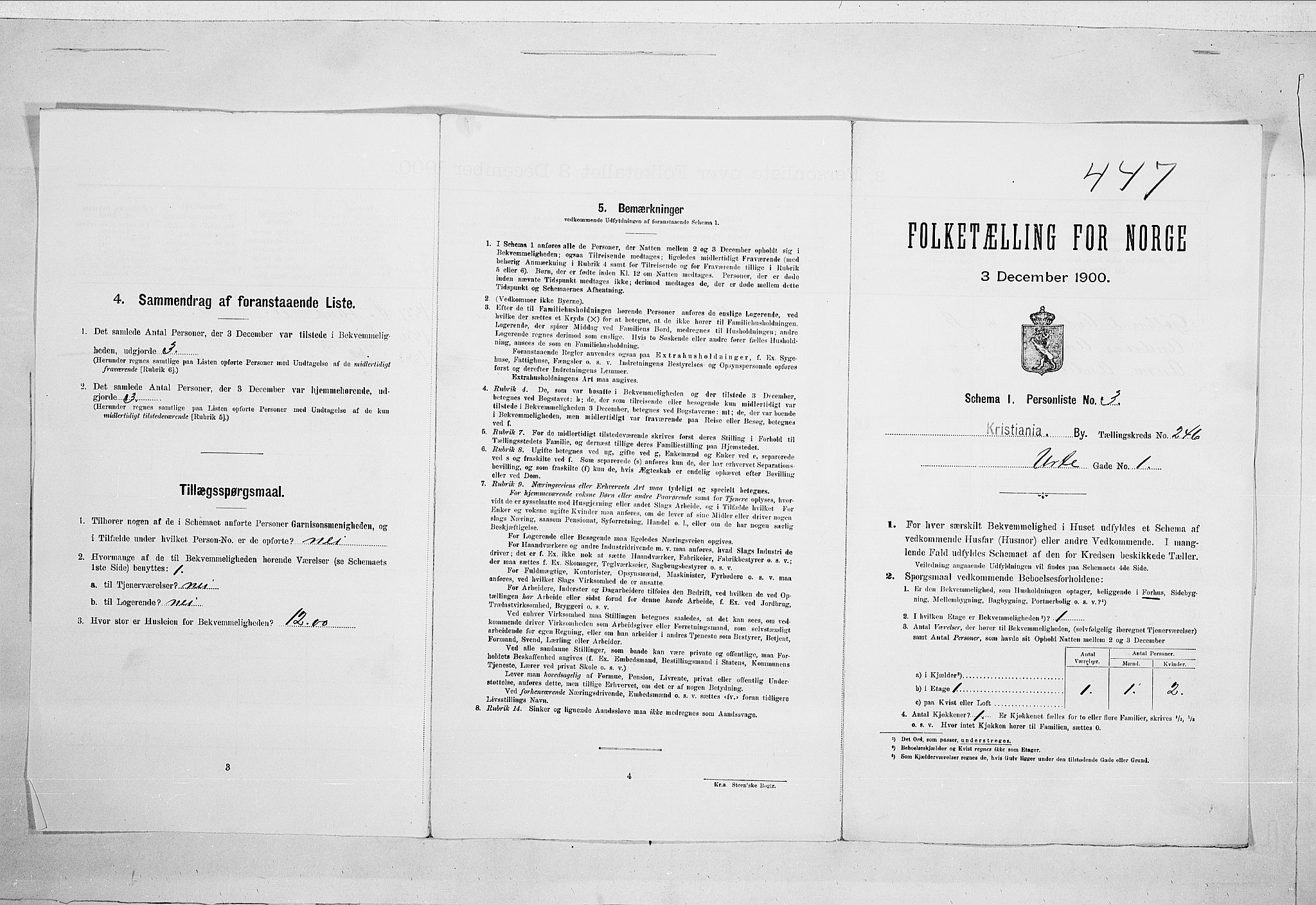 SAO, 1900 census for Kristiania, 1900, p. 108455