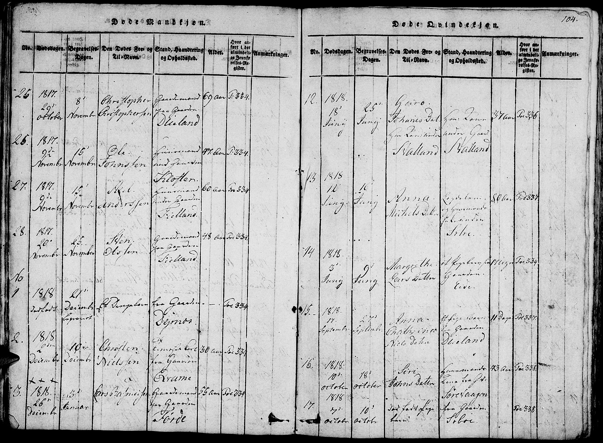 Fjelberg sokneprestembete, AV/SAB-A-75201/H/Haa: Parish register (official) no. A 4, 1816-1822, p. 104