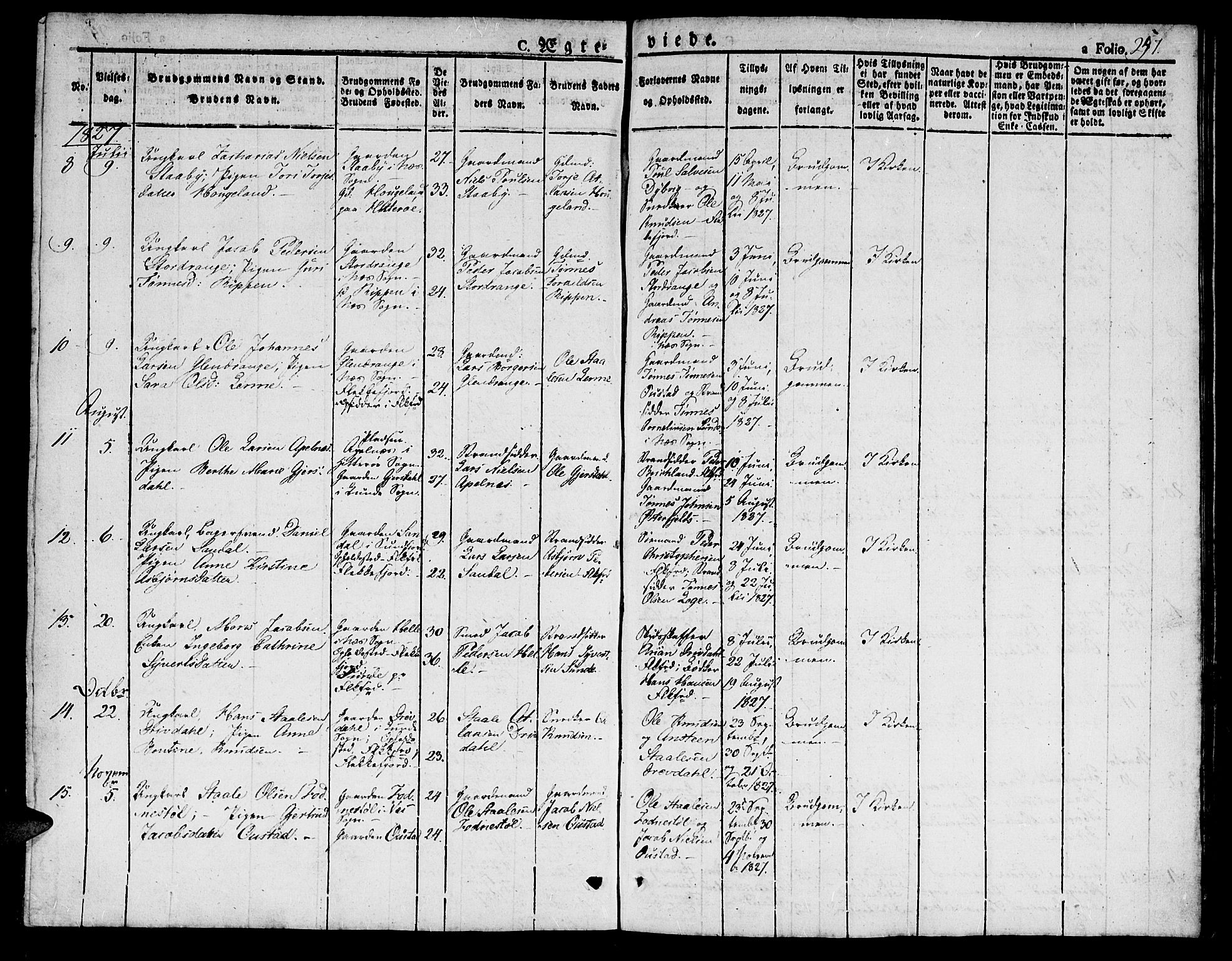 Flekkefjord sokneprestkontor, AV/SAK-1111-0012/F/Fb/Fbc/L0004: Parish register (copy) no. B 4, 1827-1846, p. 257
