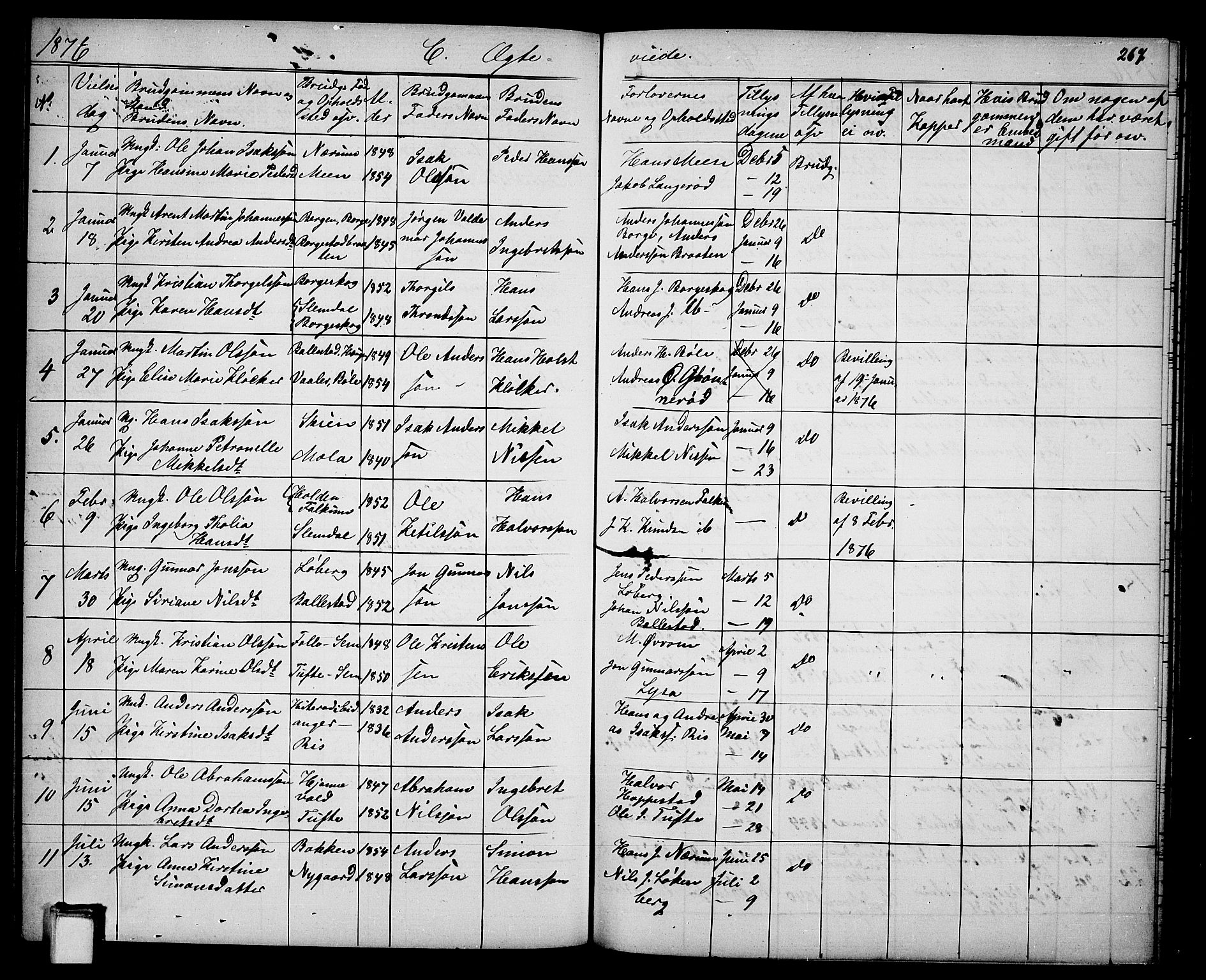 Gjerpen kirkebøker, AV/SAKO-A-265/G/Ga/L0001: Parish register (copy) no. I 1, 1864-1882, p. 267