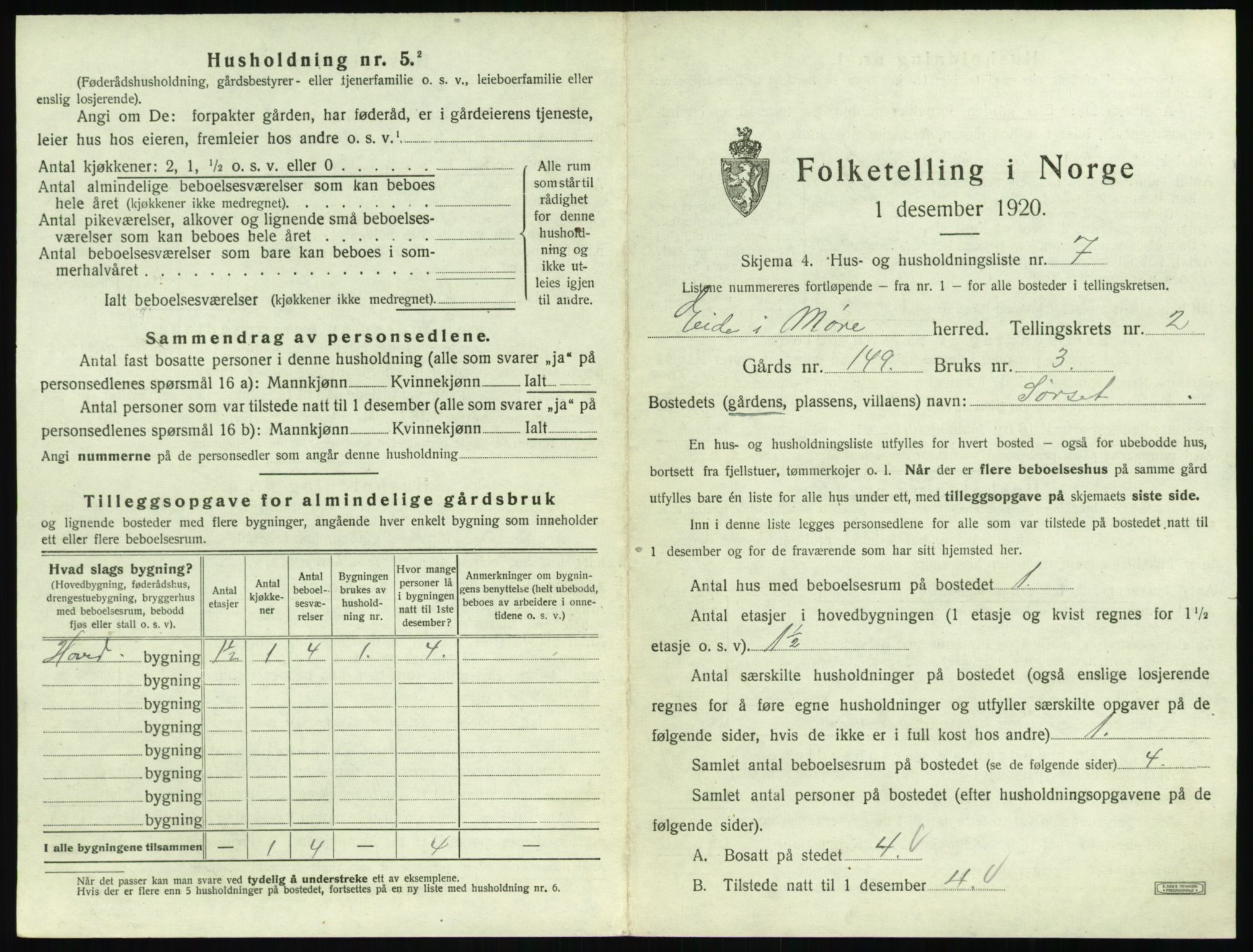 SAT, 1920 census for Eid (MR), 1920, p. 110