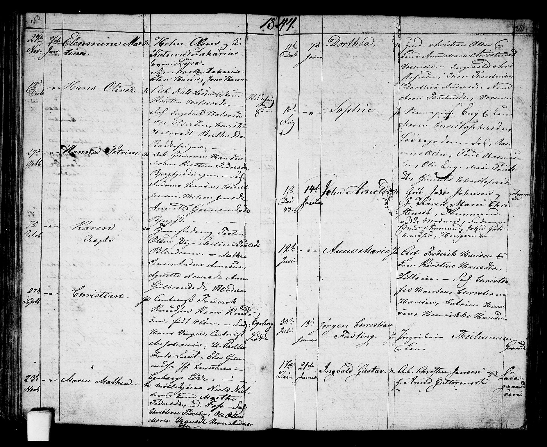 Aker prestekontor kirkebøker, SAO/A-10861/G/L0007: Parish register (copy) no. 7, 1838-1846, p. 250-251