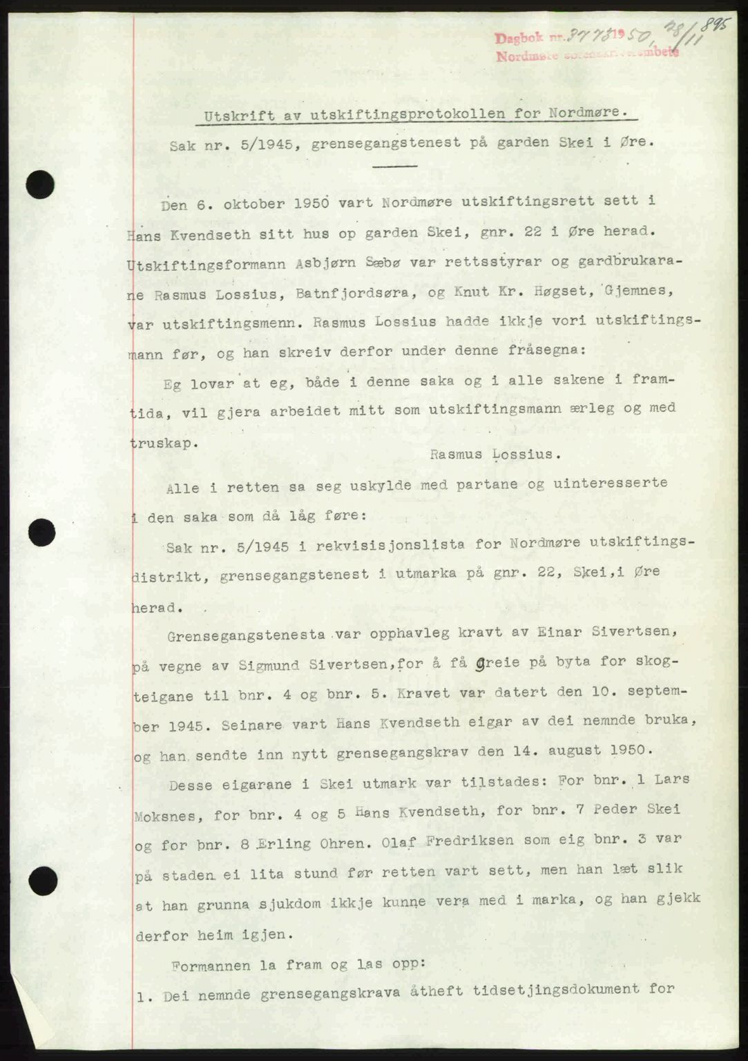 Nordmøre sorenskriveri, AV/SAT-A-4132/1/2/2Ca: Mortgage book no. A116, 1950-1950, Diary no: : 3773/1950