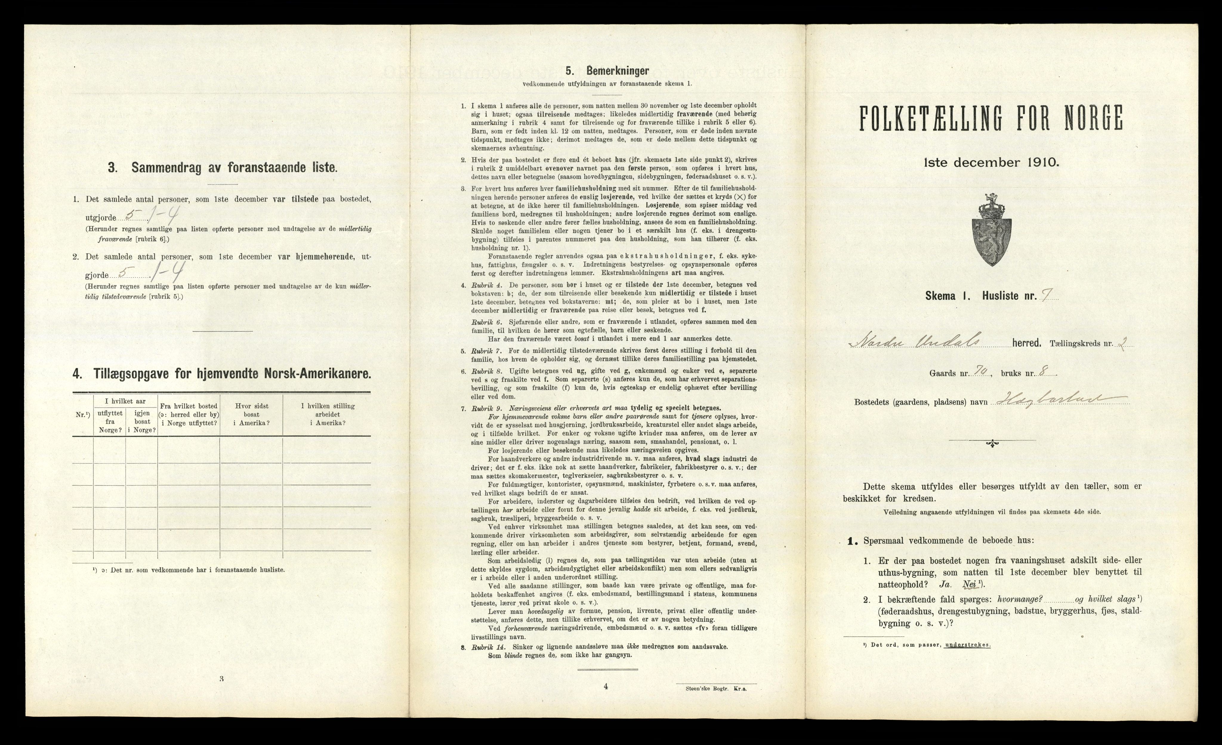 RA, 1910 census for Nord-Audnedal, 1910, p. 124