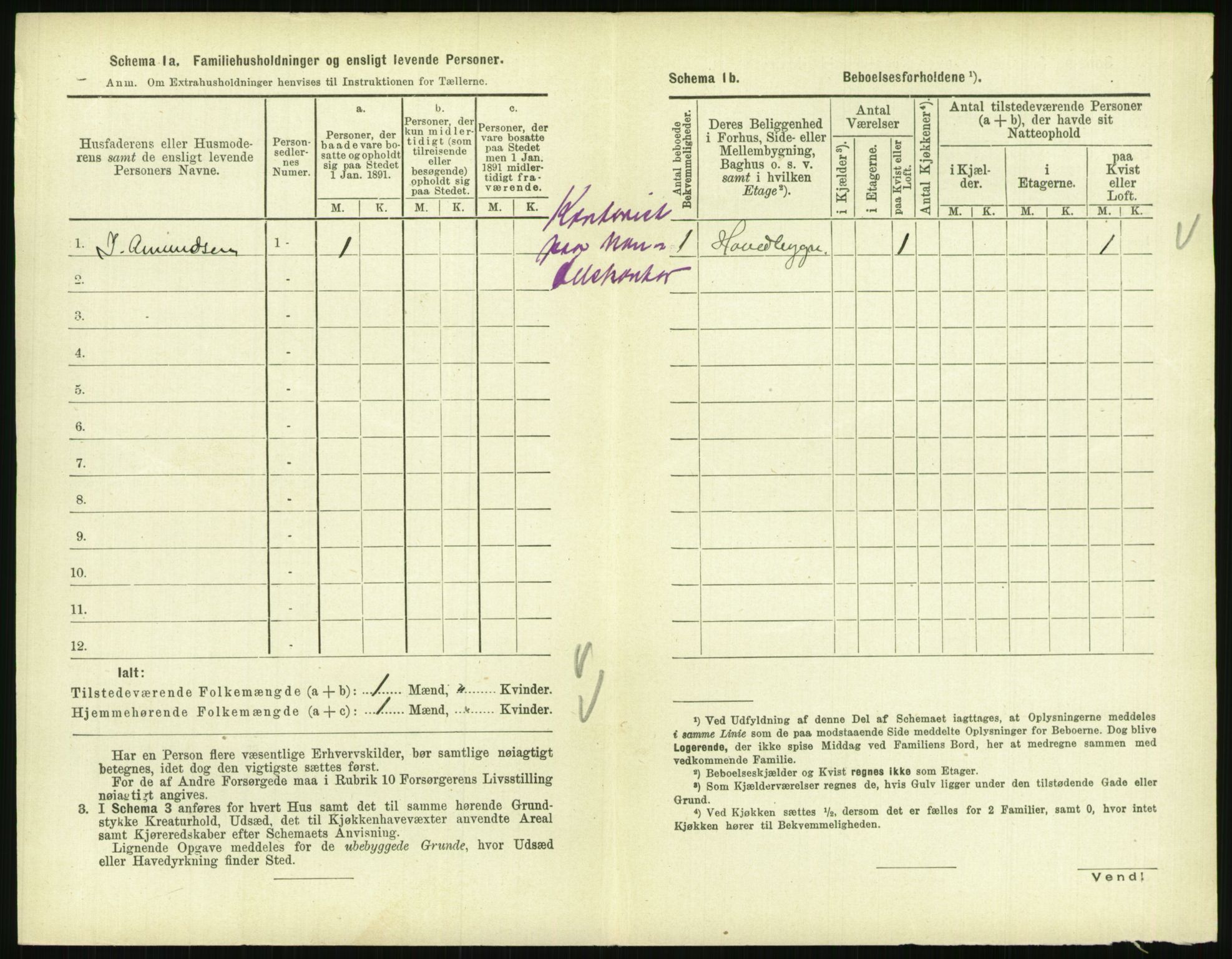 RA, 1891 census for 0801 Kragerø, 1891, p. 1139