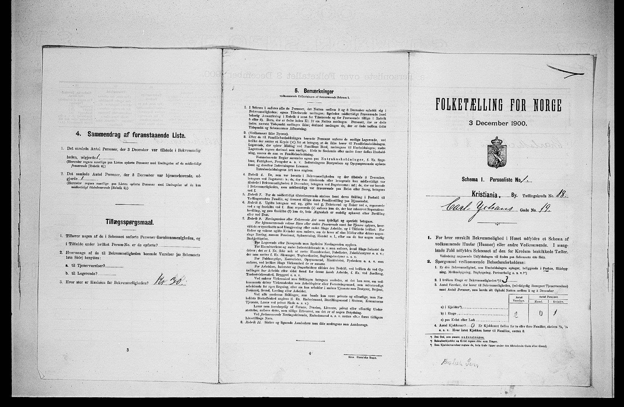 SAO, 1900 census for Kristiania, 1900, p. 11418