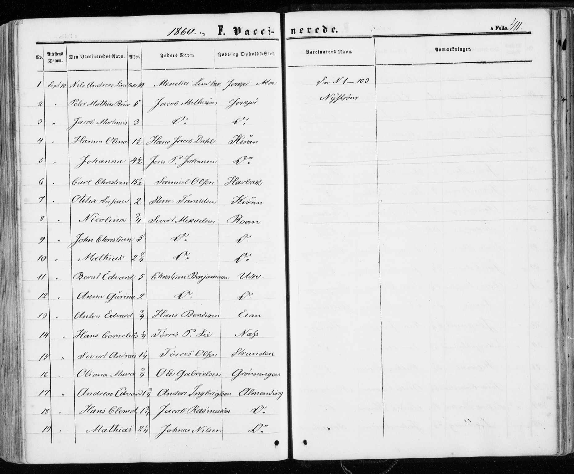 Ministerialprotokoller, klokkerbøker og fødselsregistre - Sør-Trøndelag, SAT/A-1456/657/L0705: Parish register (official) no. 657A06, 1858-1867, p. 411