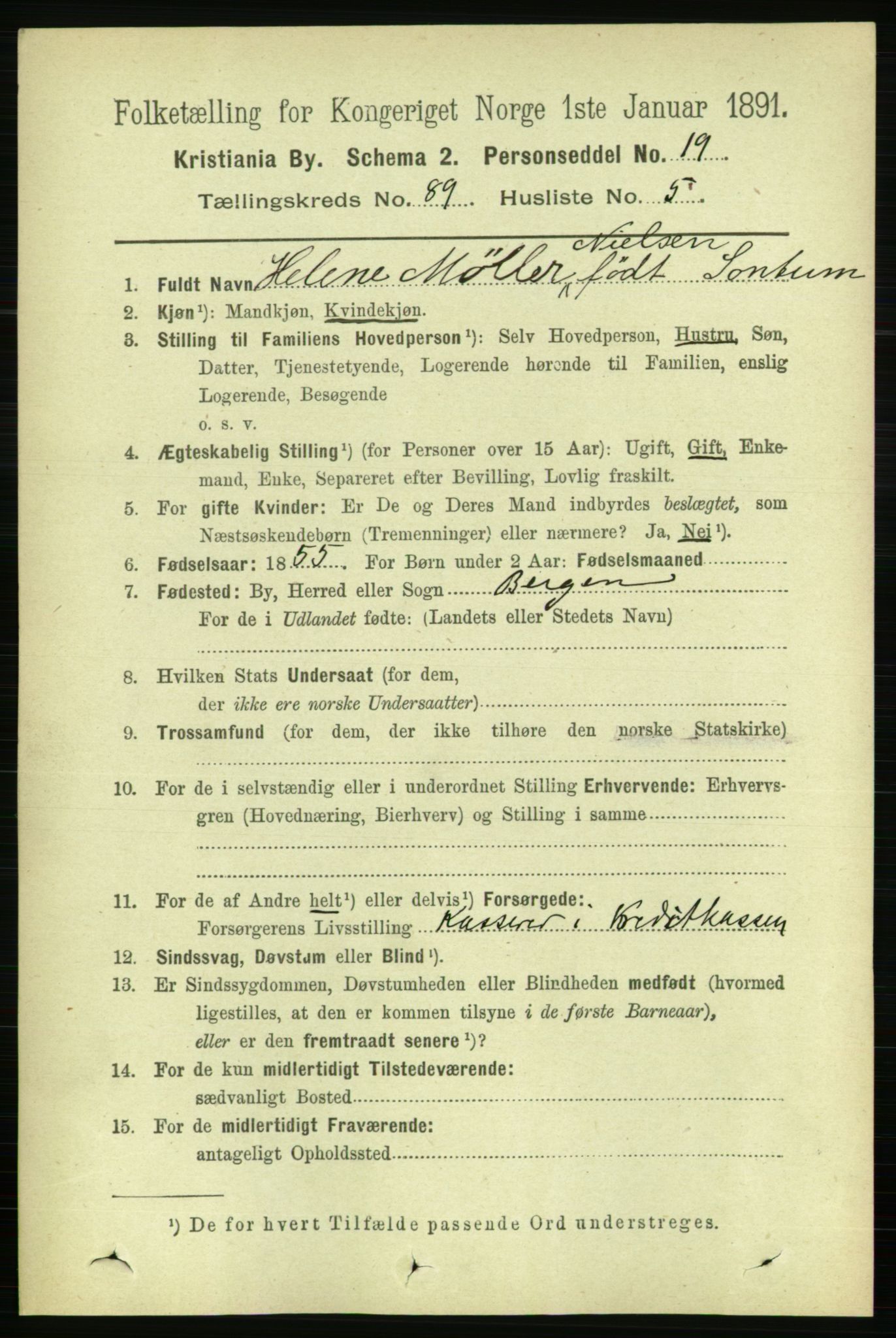 RA, 1891 census for 0301 Kristiania, 1891, p. 44119
