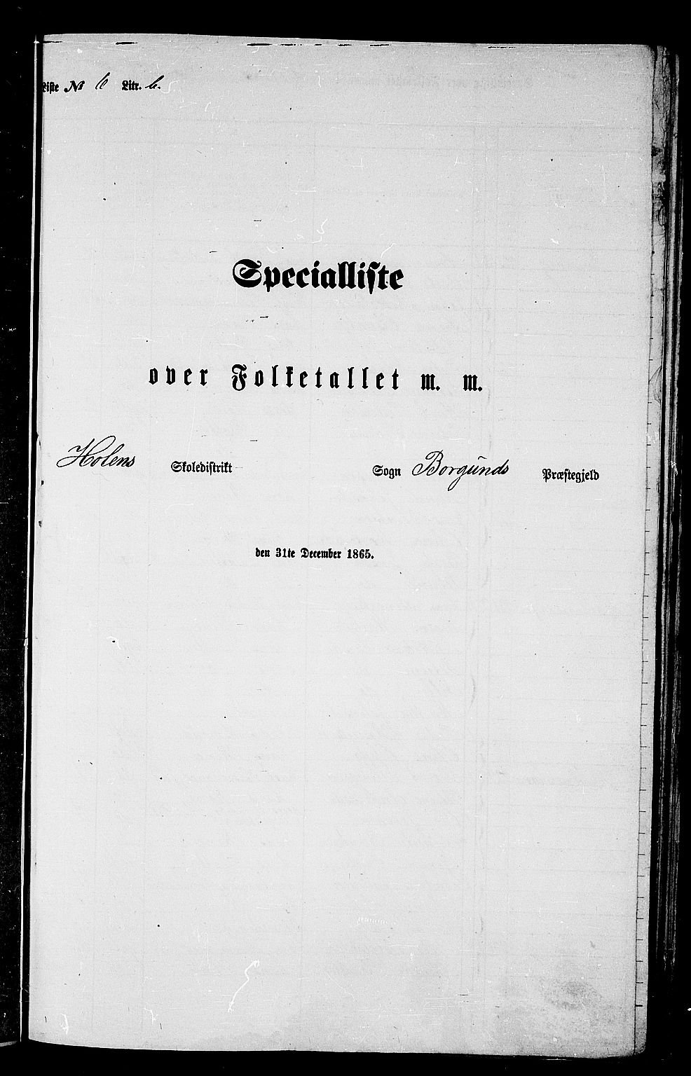 RA, 1865 census for Borgund, 1865, p. 116