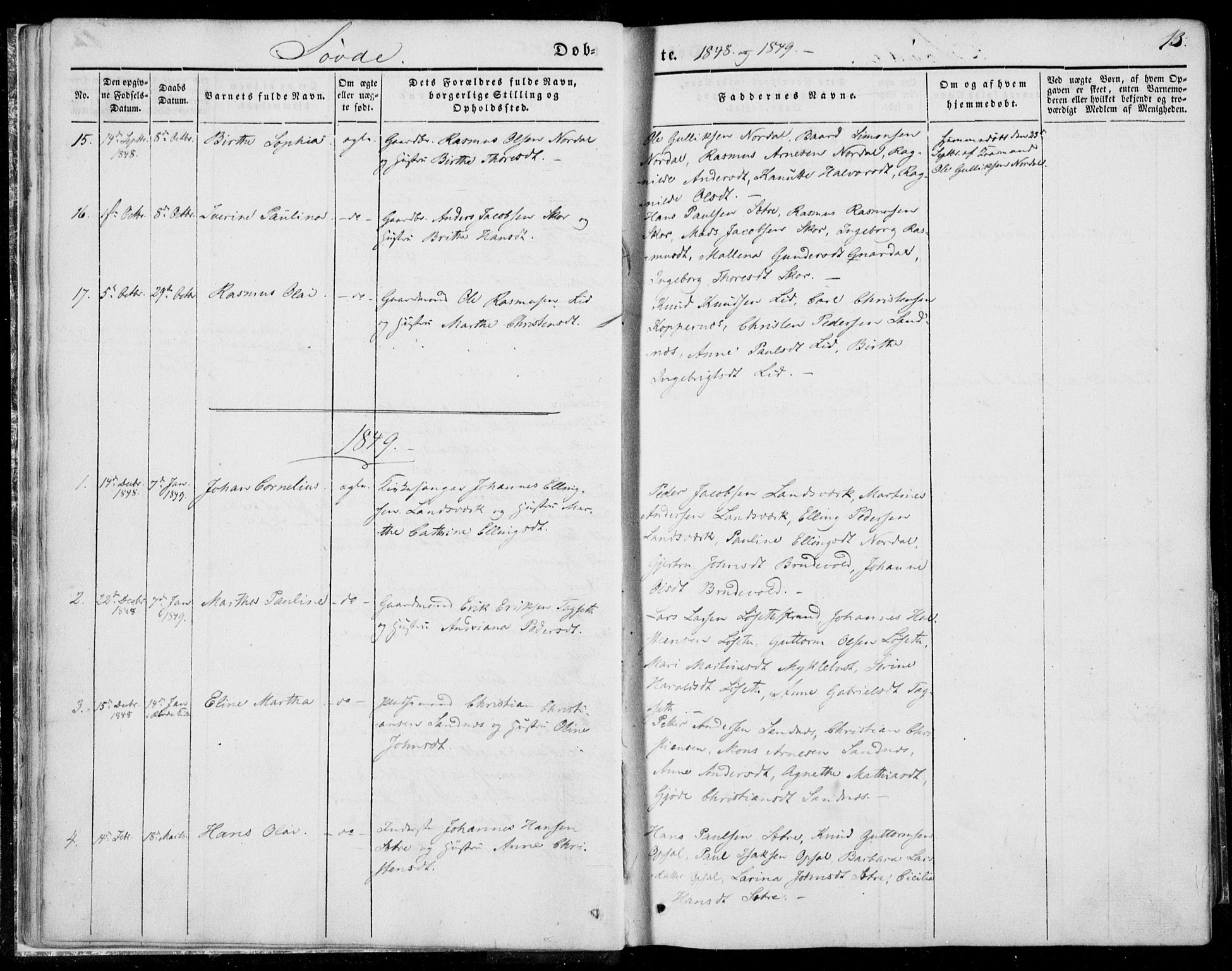 Ministerialprotokoller, klokkerbøker og fødselsregistre - Møre og Romsdal, AV/SAT-A-1454/502/L0023: Parish register (official) no. 502A01, 1844-1873, p. 13
