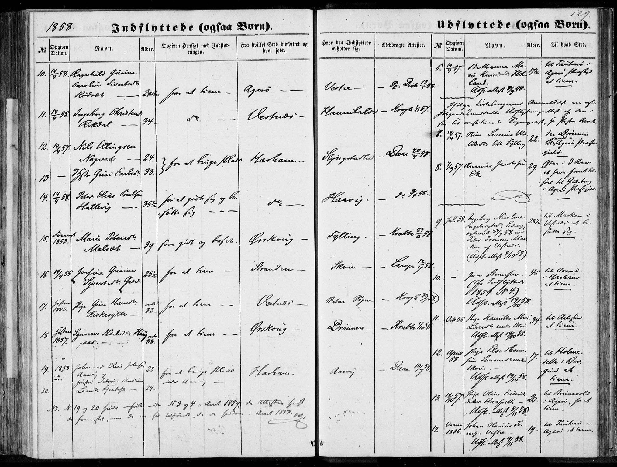 Ministerialprotokoller, klokkerbøker og fødselsregistre - Møre og Romsdal, AV/SAT-A-1454/524/L0354: Parish register (official) no. 524A06, 1857-1863, p. 129