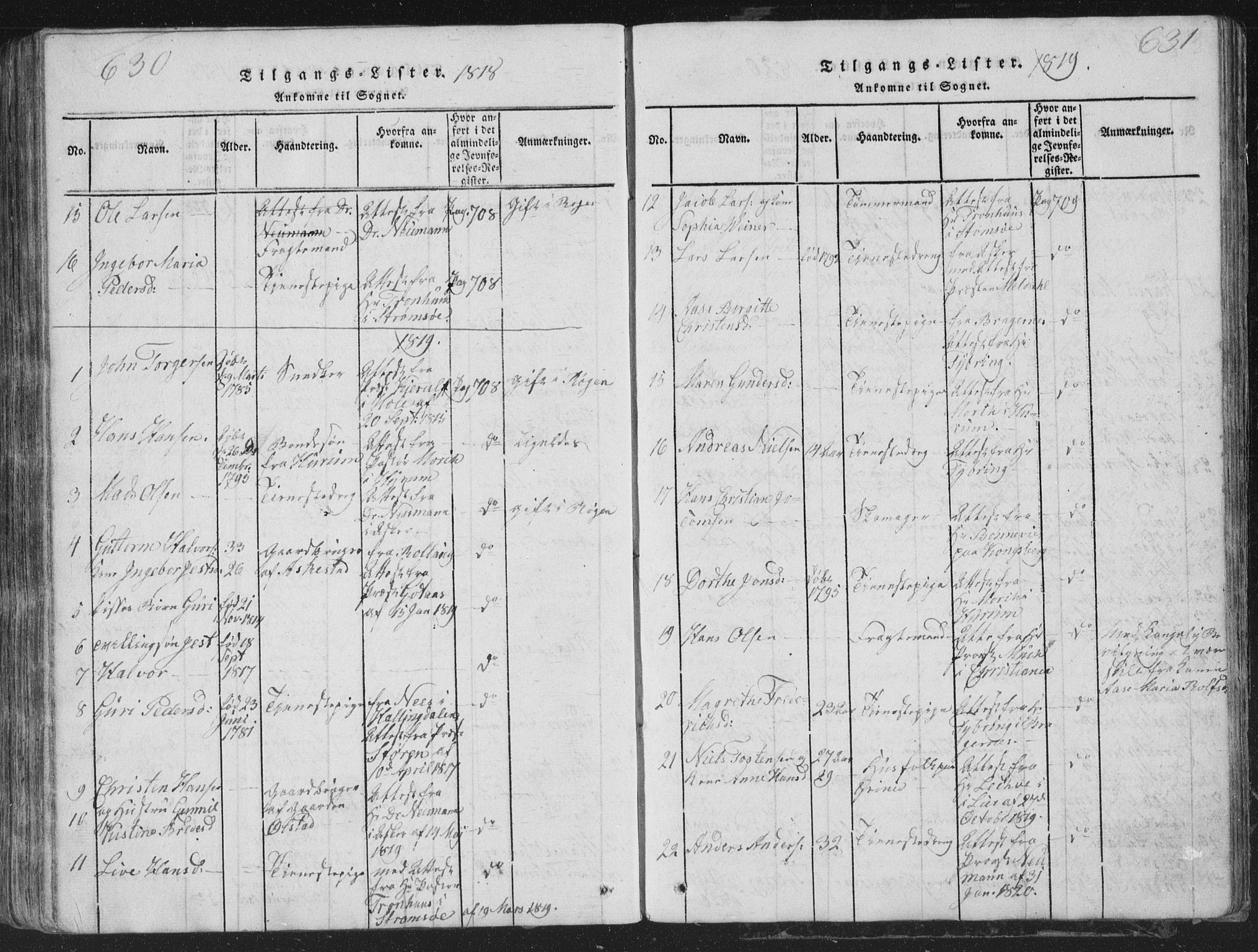 Røyken kirkebøker, SAKO/A-241/G/Ga/L0003: Parish register (copy) no. 3, 1814-1856, p. 630-631